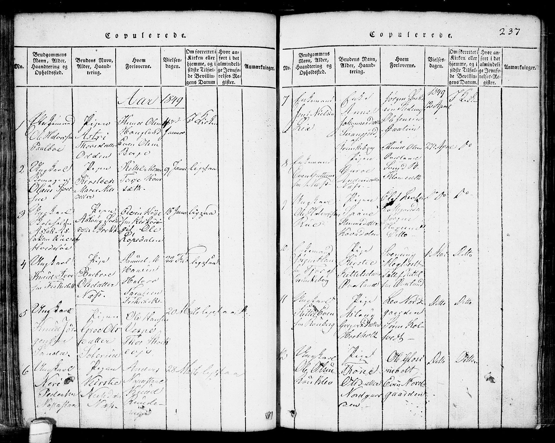 Seljord kirkebøker, SAKO/A-20/G/Ga/L0001: Parish register (copy) no. I 1, 1815-1854, p. 237