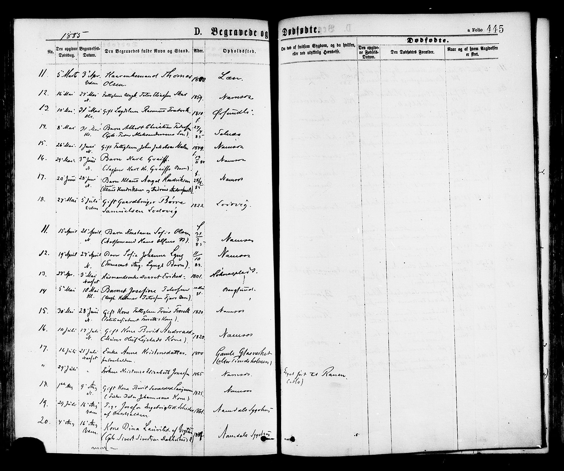 Ministerialprotokoller, klokkerbøker og fødselsregistre - Nord-Trøndelag, SAT/A-1458/768/L0572: Parish register (official) no. 768A07, 1874-1886, p. 445