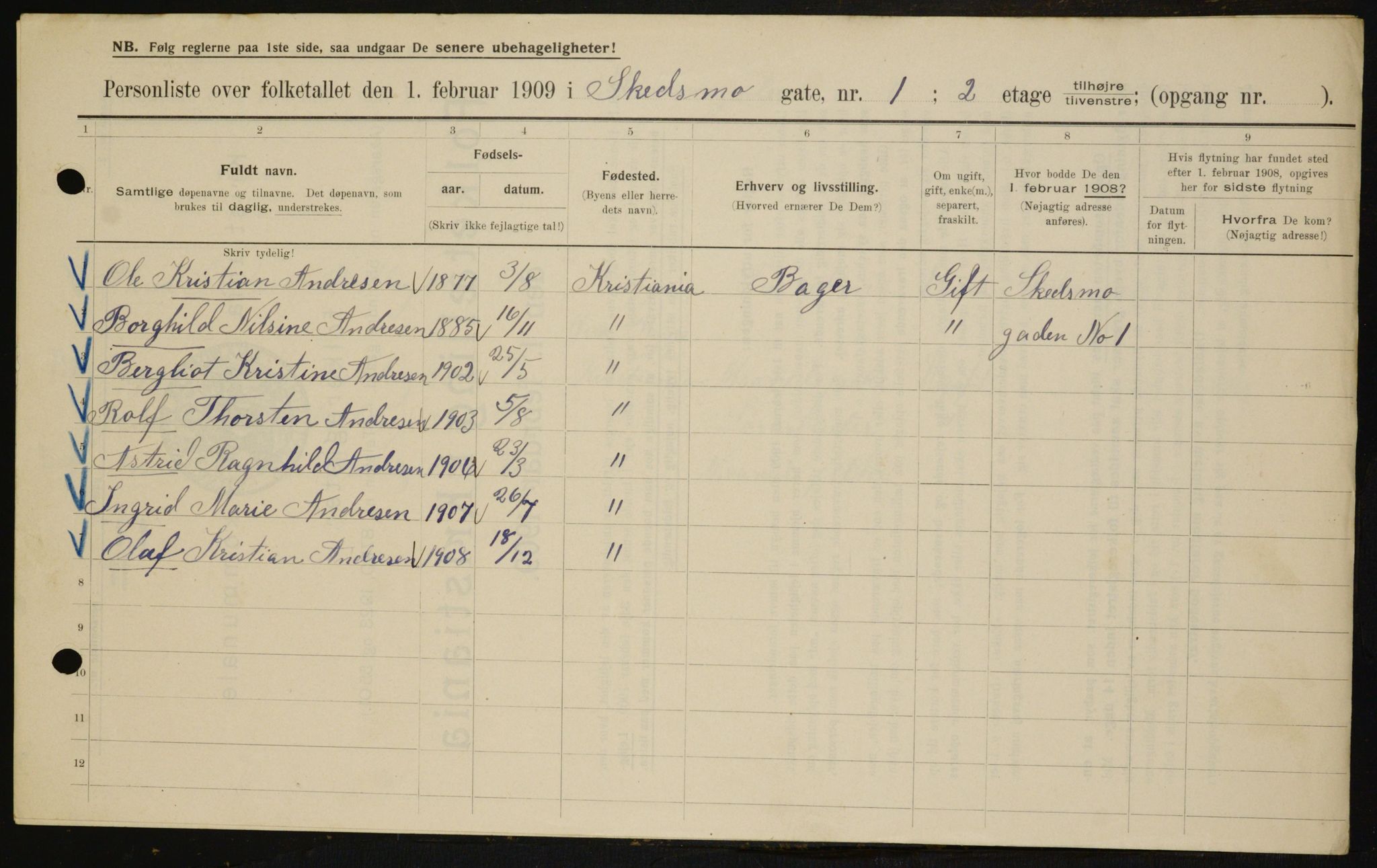 OBA, Municipal Census 1909 for Kristiania, 1909, p. 86330