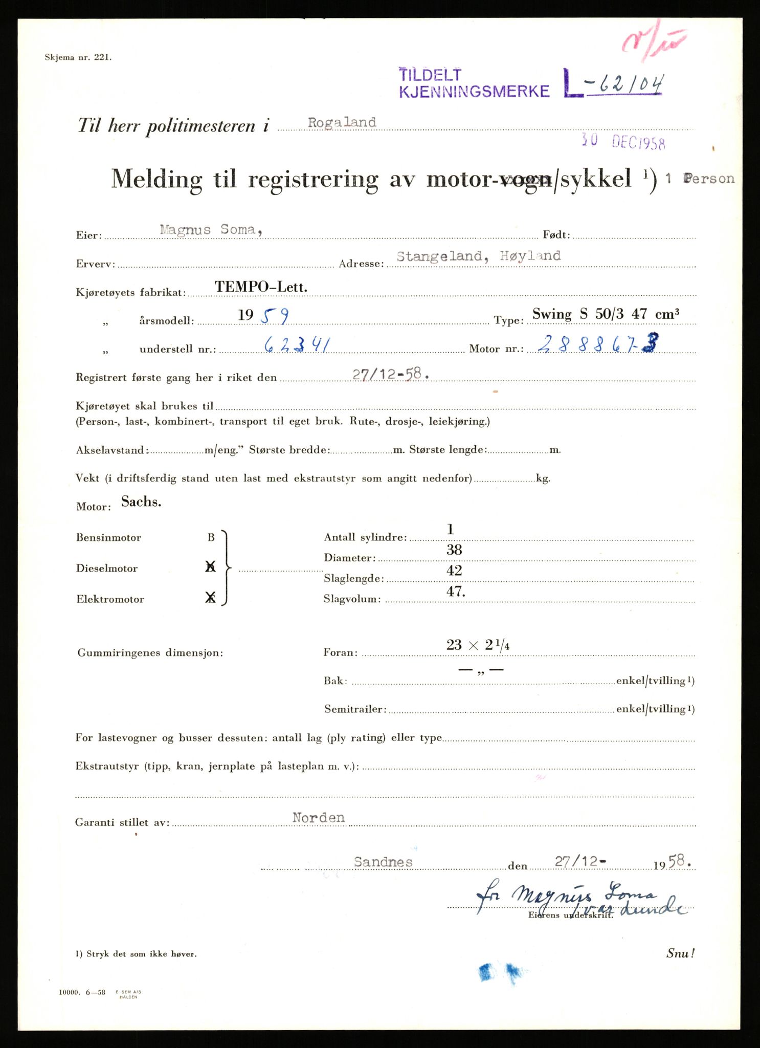 Stavanger trafikkstasjon, AV/SAST-A-101942/0/F/L0062: L-62000 - L-62699, 1930-1971, p. 357