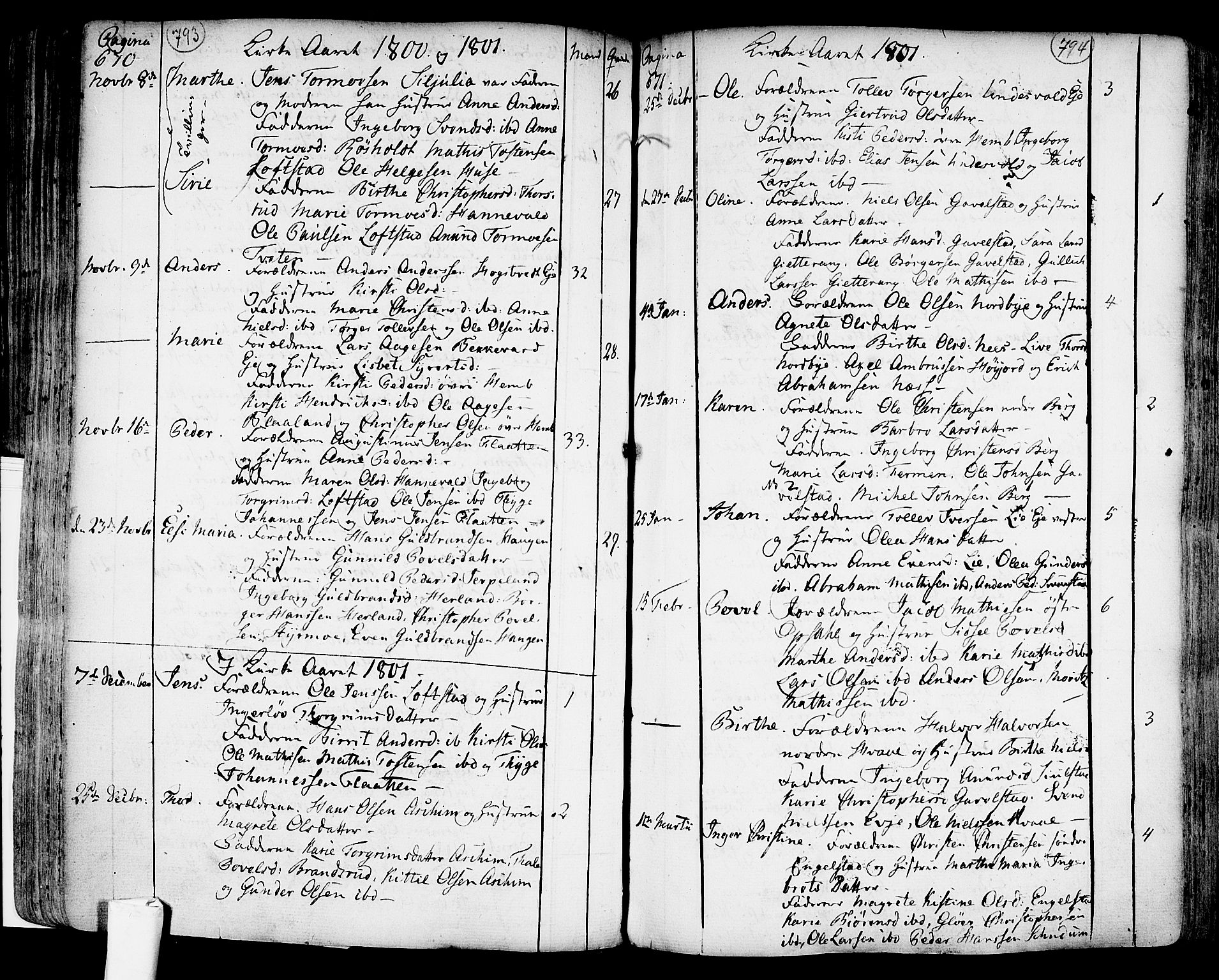 Lardal kirkebøker, AV/SAKO-A-350/F/Fa/L0003: Parish register (official) no. I 3, 1733-1815, p. 793-794