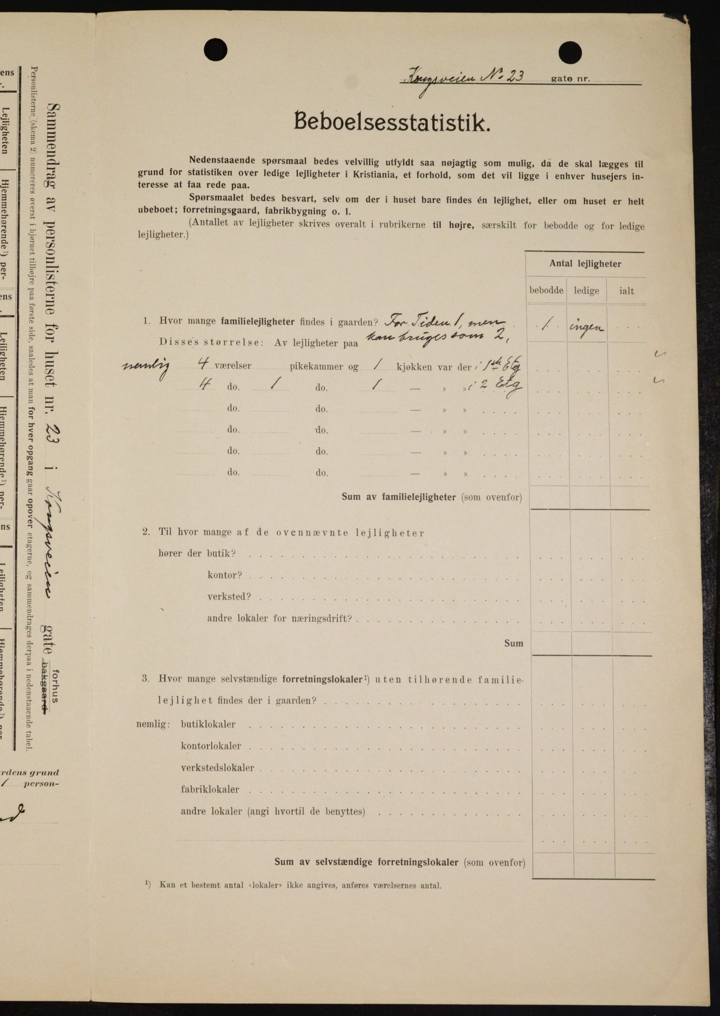 OBA, Municipal Census 1909 for Kristiania, 1909, p. 48651