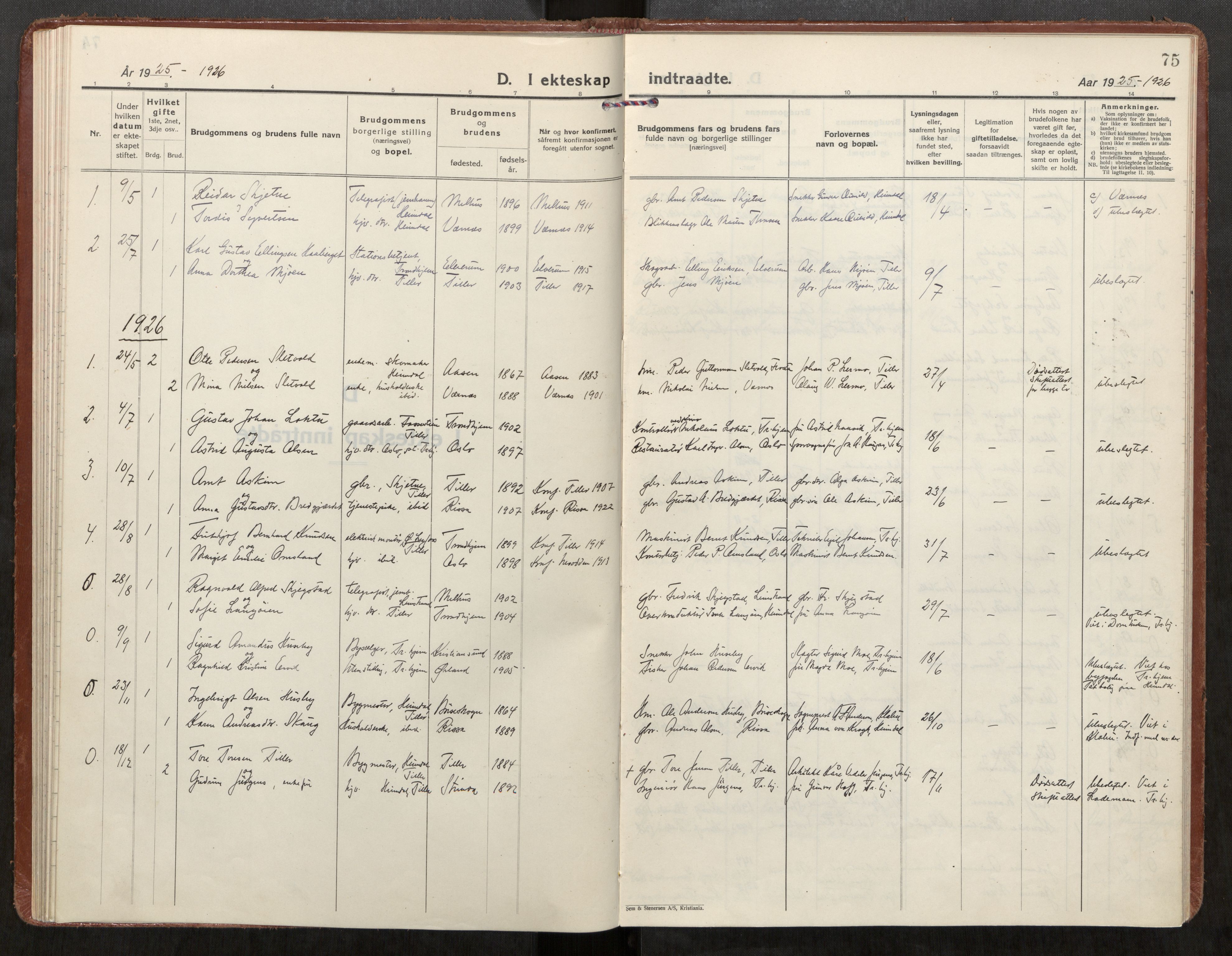 Klæbu sokneprestkontor, AV/SAT-A-1112: Parish register (official) no. 4, 1925-1943, p. 75