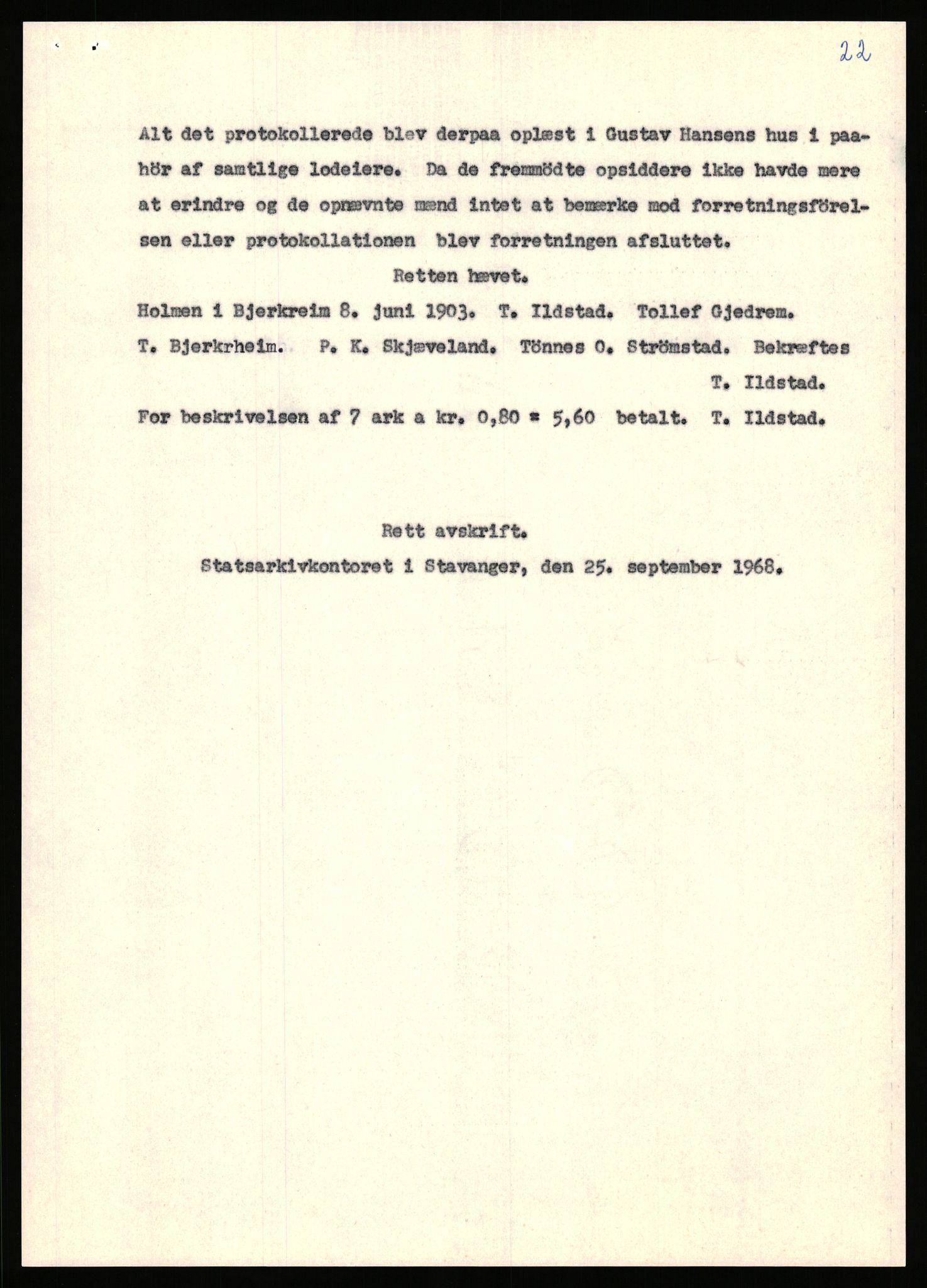 Statsarkivet i Stavanger, AV/SAST-A-101971/03/Y/Yj/L0038: Avskrifter sortert etter gårdsnavn: Hodne - Holte, 1750-1930, p. 563