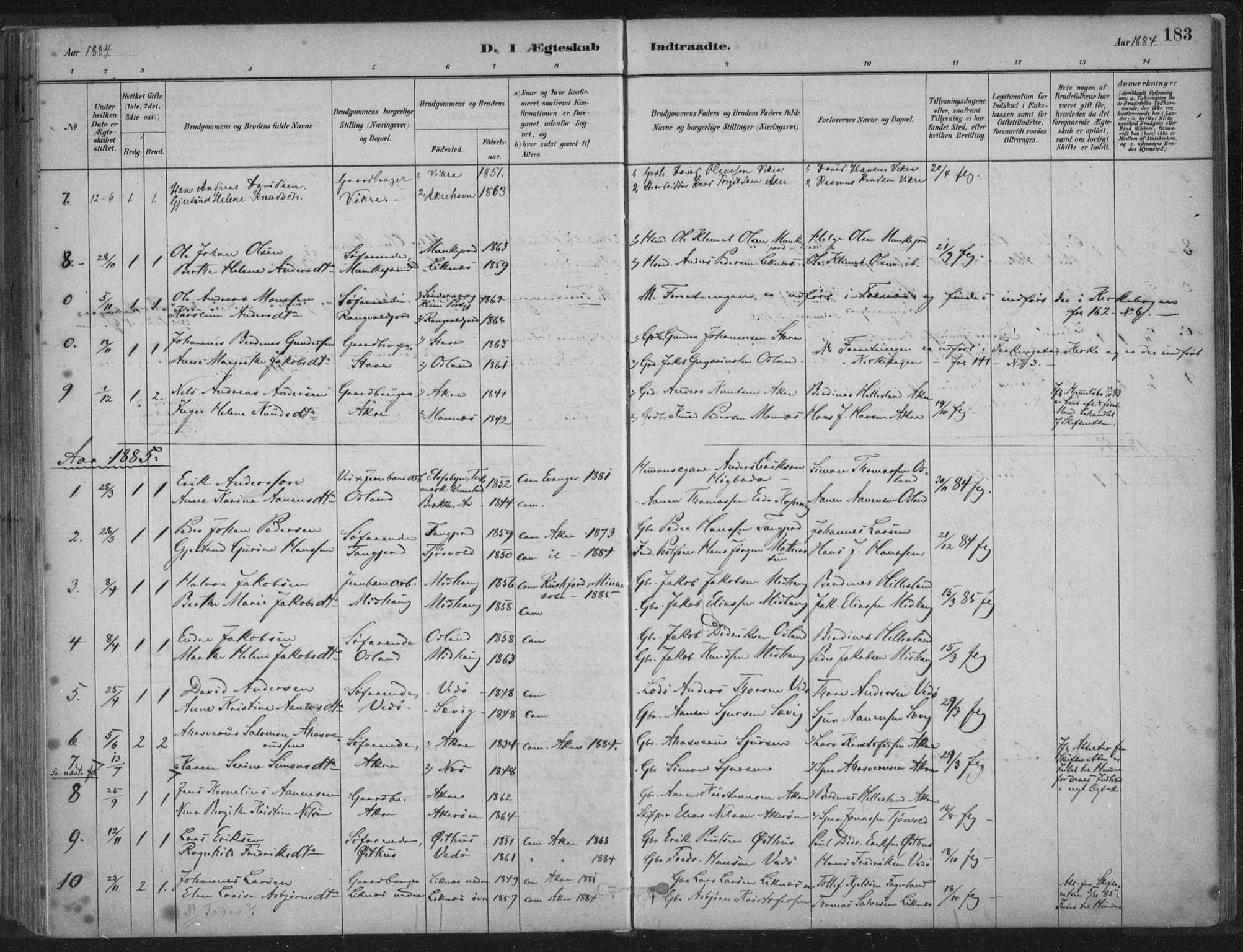Kopervik sokneprestkontor, SAST/A-101850/H/Ha/Haa/L0004: Parish register (official) no. A 4, 1882-1905, p. 183