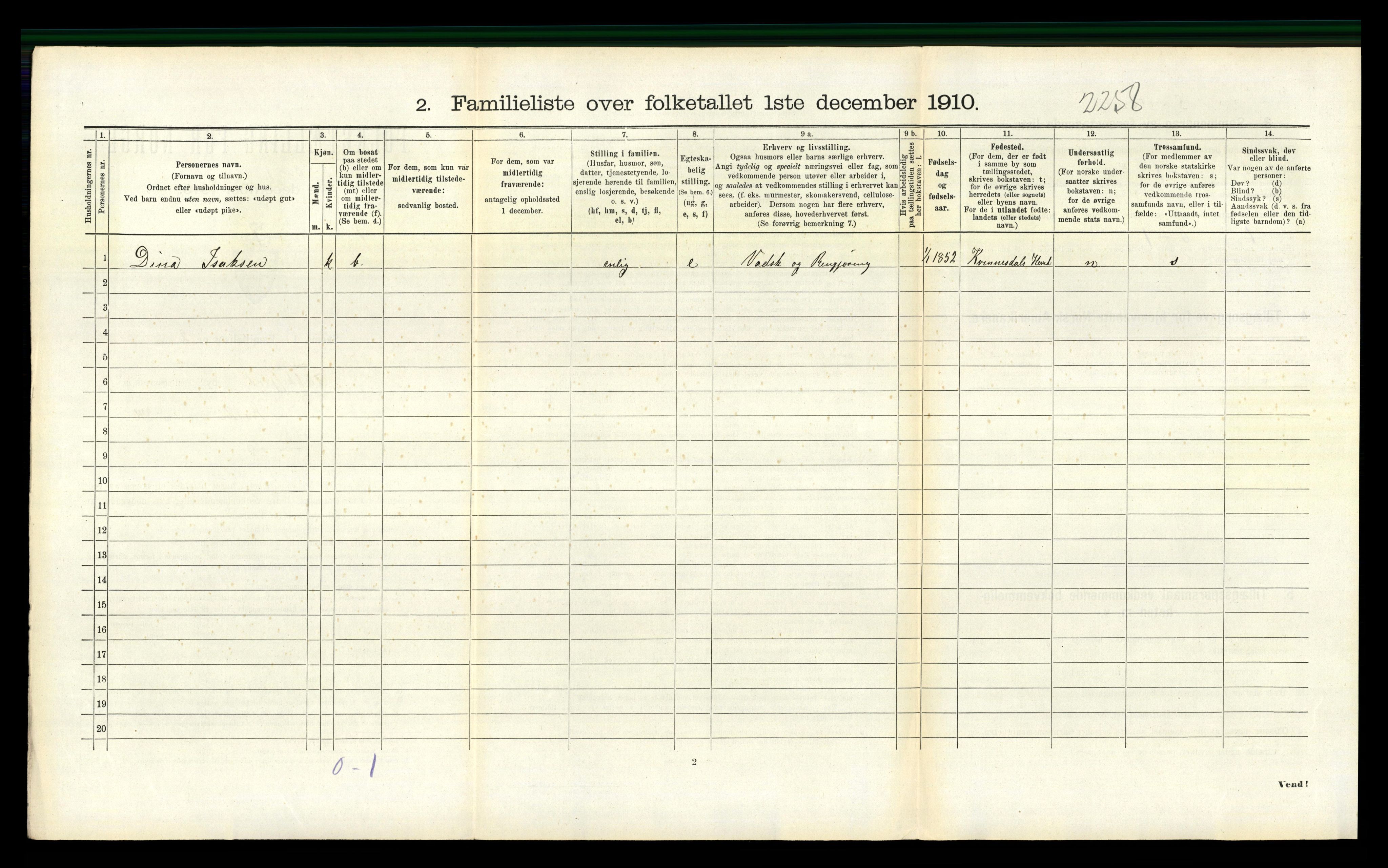 RA, 1910 census for Flekkefjord, 1910, p. 1495