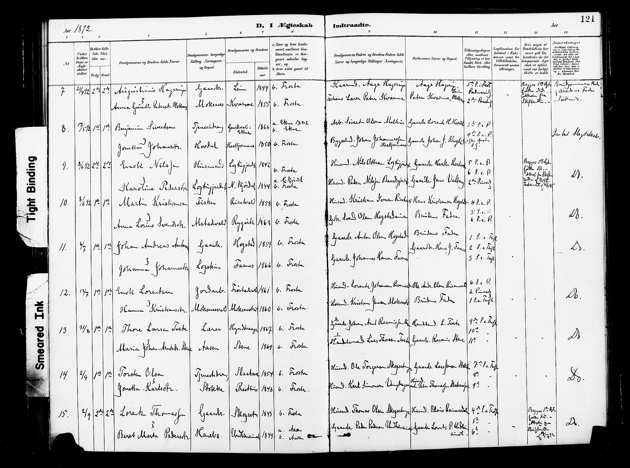 Ministerialprotokoller, klokkerbøker og fødselsregistre - Nord-Trøndelag, SAT/A-1458/713/L0121: Parish register (official) no. 713A10, 1888-1898, p. 121