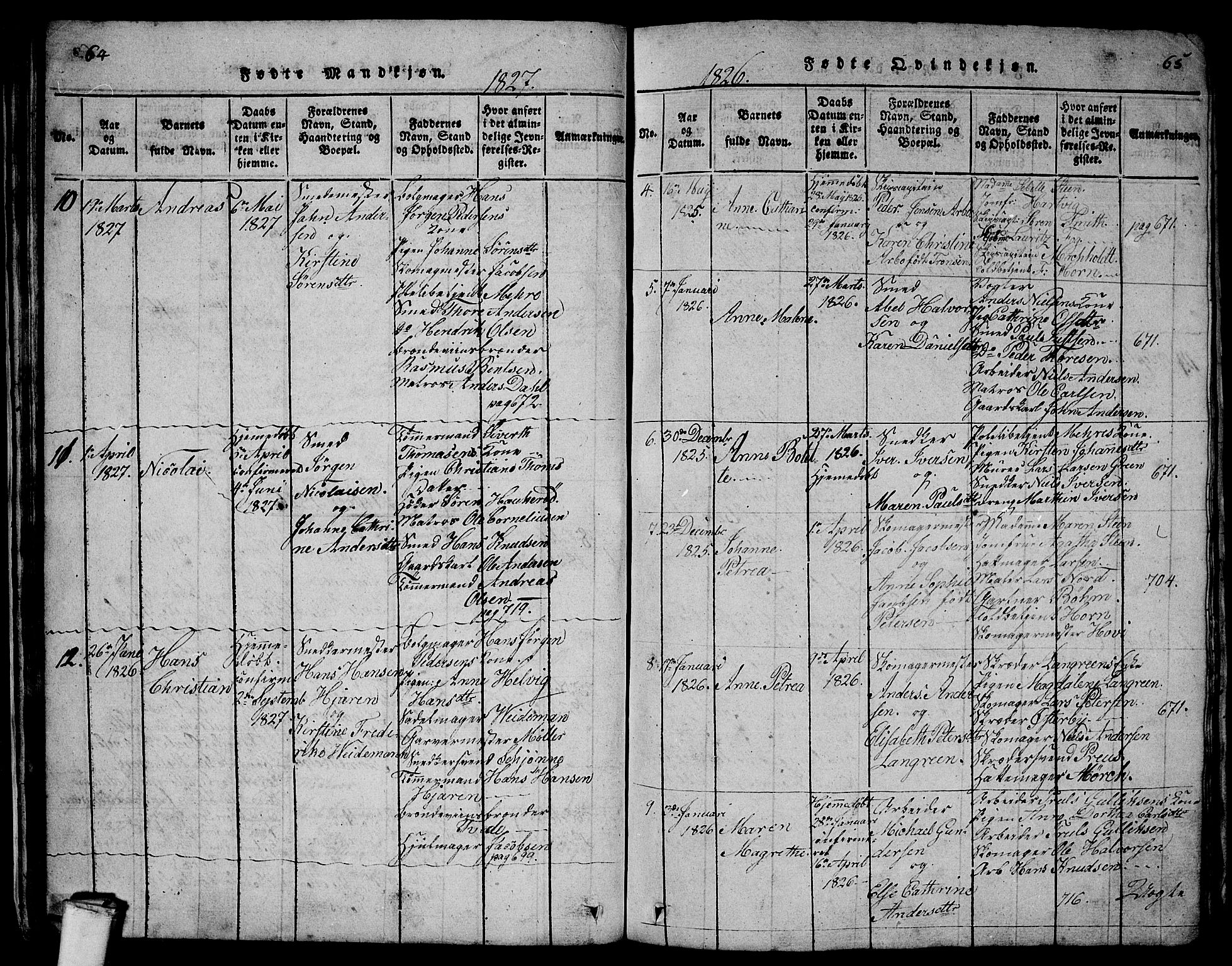 Larvik kirkebøker, AV/SAKO-A-352/G/Gb/L0001: Parish register (copy) no. II 1, 1818-1843, p. 64-65