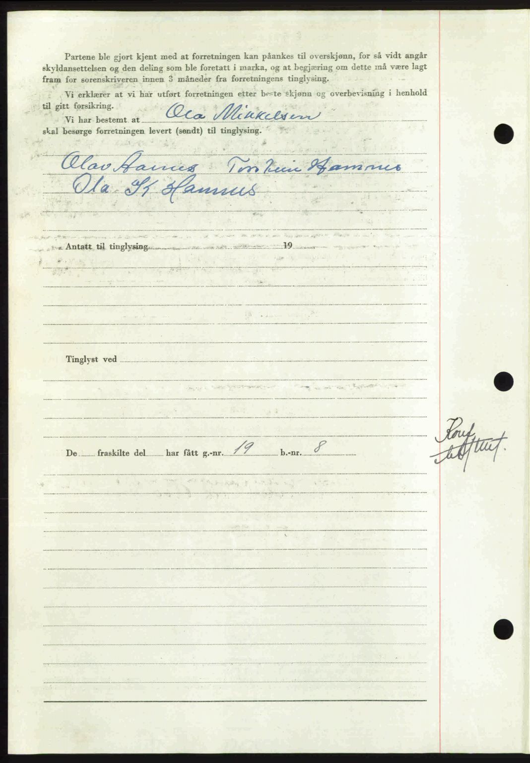 Nordmøre sorenskriveri, AV/SAT-A-4132/1/2/2Ca: Mortgage book no. A116, 1950-1950, Diary no: : 2825/1950