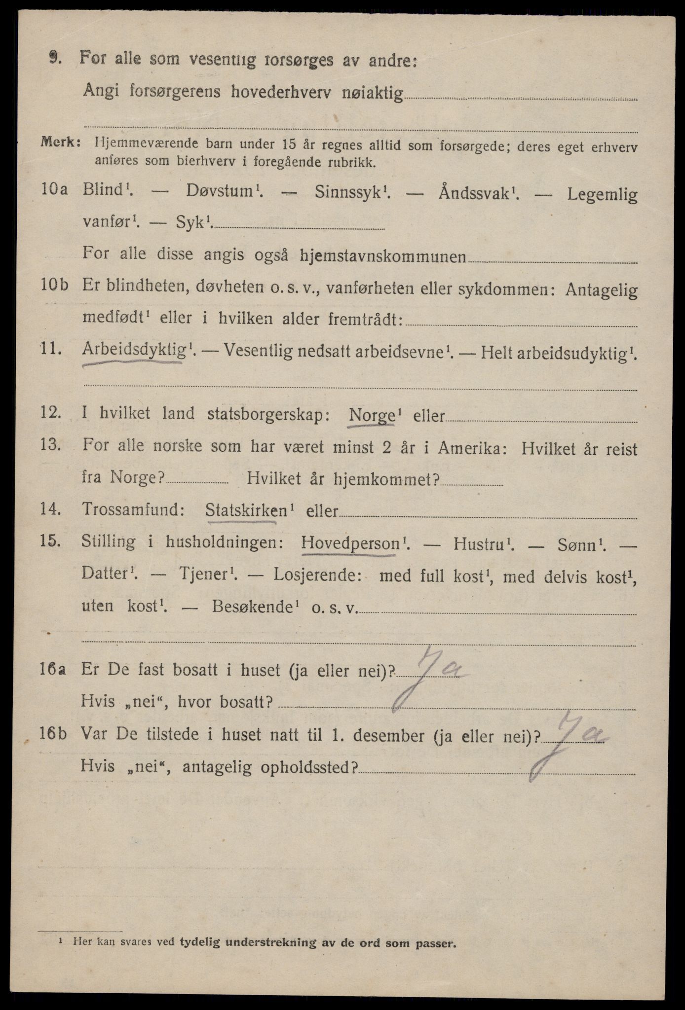 SAST, 1920 census for Bjerkreim, 1920, p. 2045