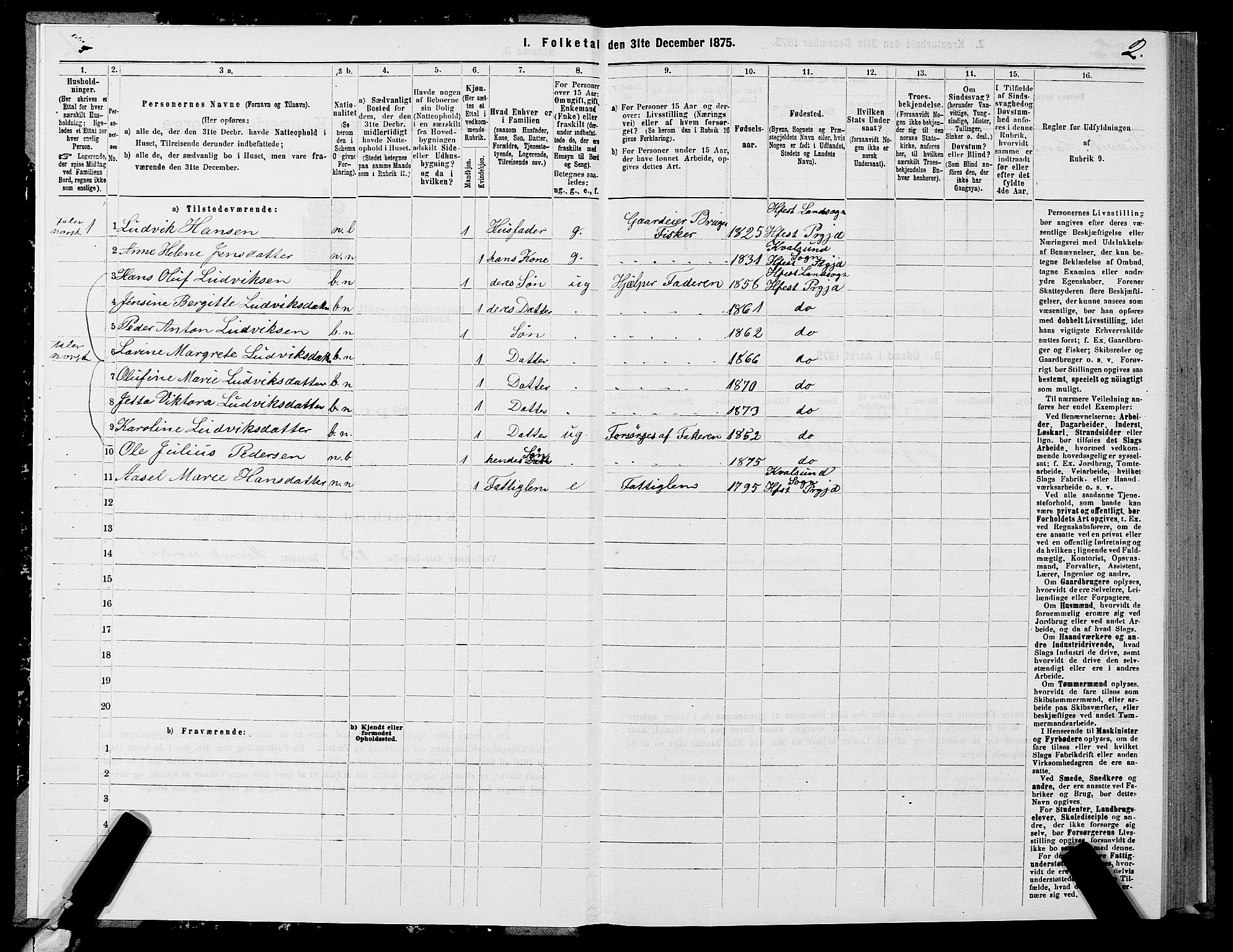 SATØ, 1875 census for 2016L Hammerfest/Hammerfest og Kvalsund, 1875, p. 1002