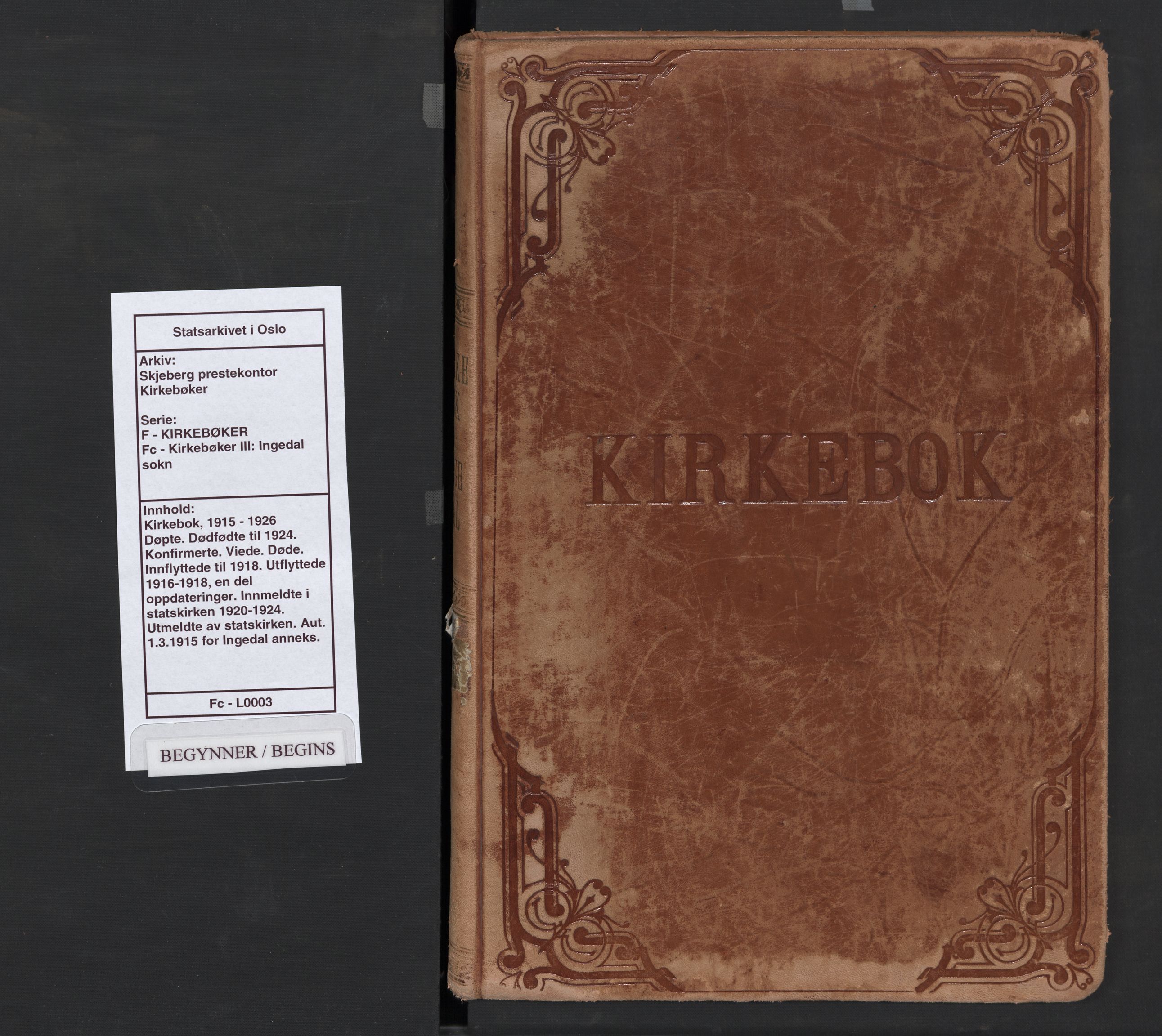 Skjeberg prestekontor Kirkebøker, SAO/A-10923/F/Fc/L0003: Parish register (official) no. III 3, 1915-1926