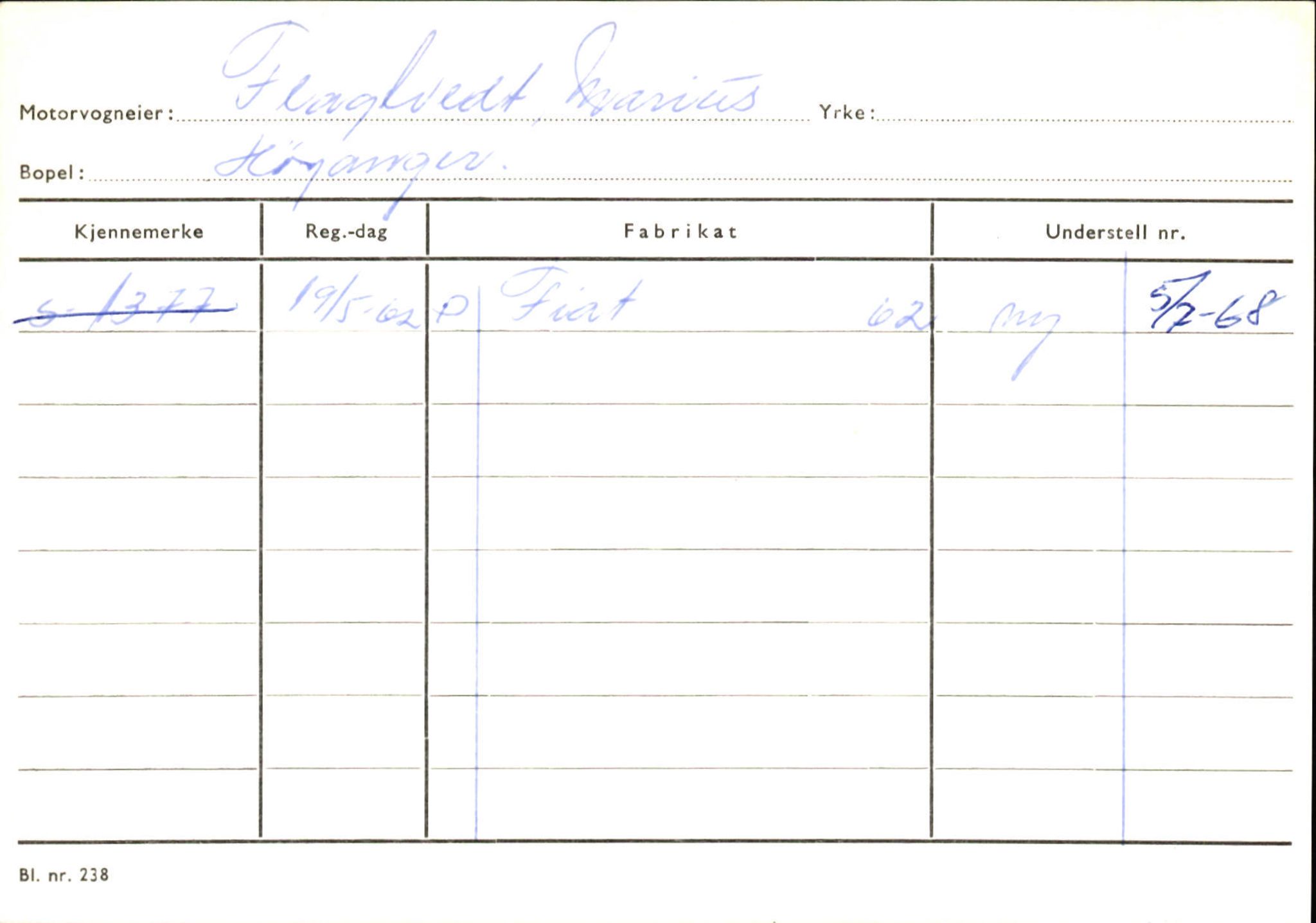 Statens vegvesen, Sogn og Fjordane vegkontor, AV/SAB-A-5301/4/F/L0130: Eigarregister Eid T-Å. Høyanger A-O, 1945-1975, p. 1005