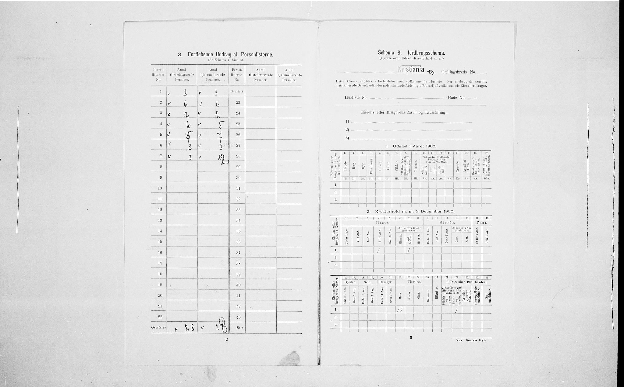 SAO, 1900 census for Kristiania, 1900, p. 97186