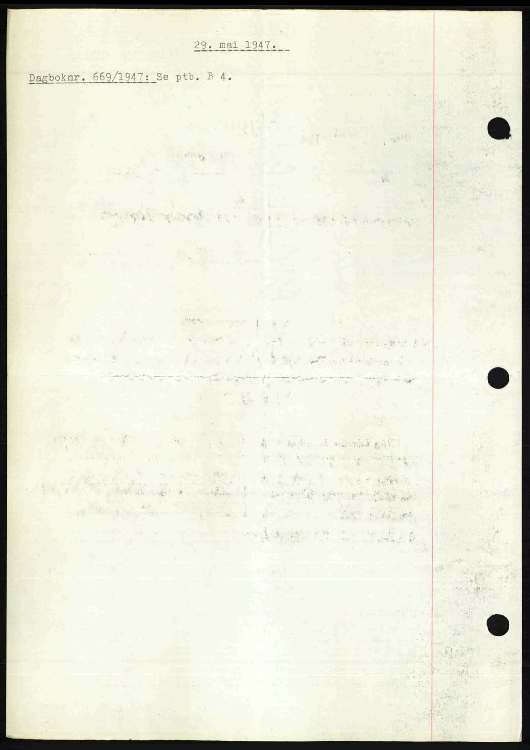 Nedenes sorenskriveri, SAK/1221-0006/G/Gb/Gba/L0057: Mortgage book no. A9, 1947-1947, Diary no: : 669/1947
