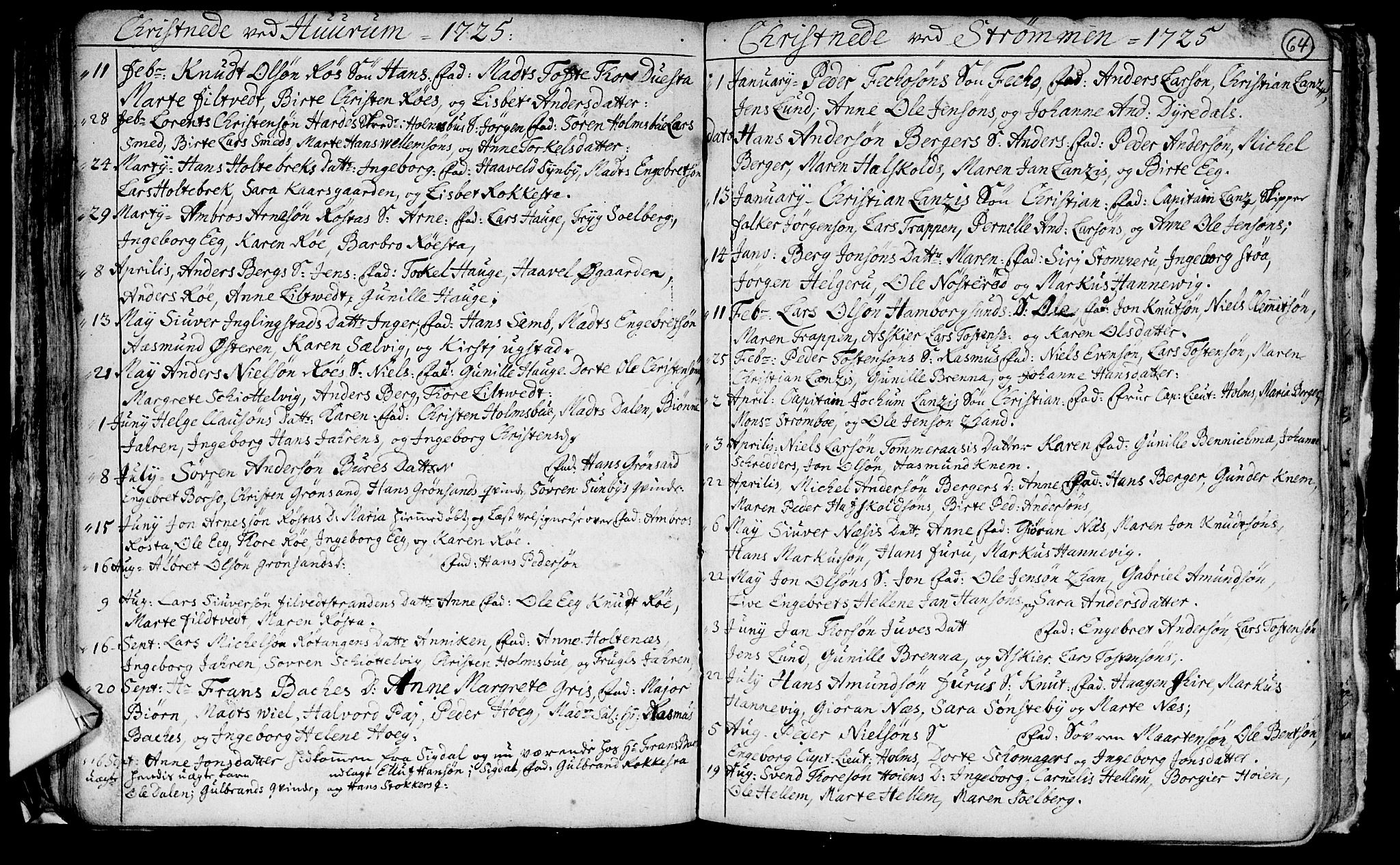 Hurum kirkebøker, SAKO/A-229/F/Fa/L0001: Parish register (official) no. 1, 1715-1732, p. 64
