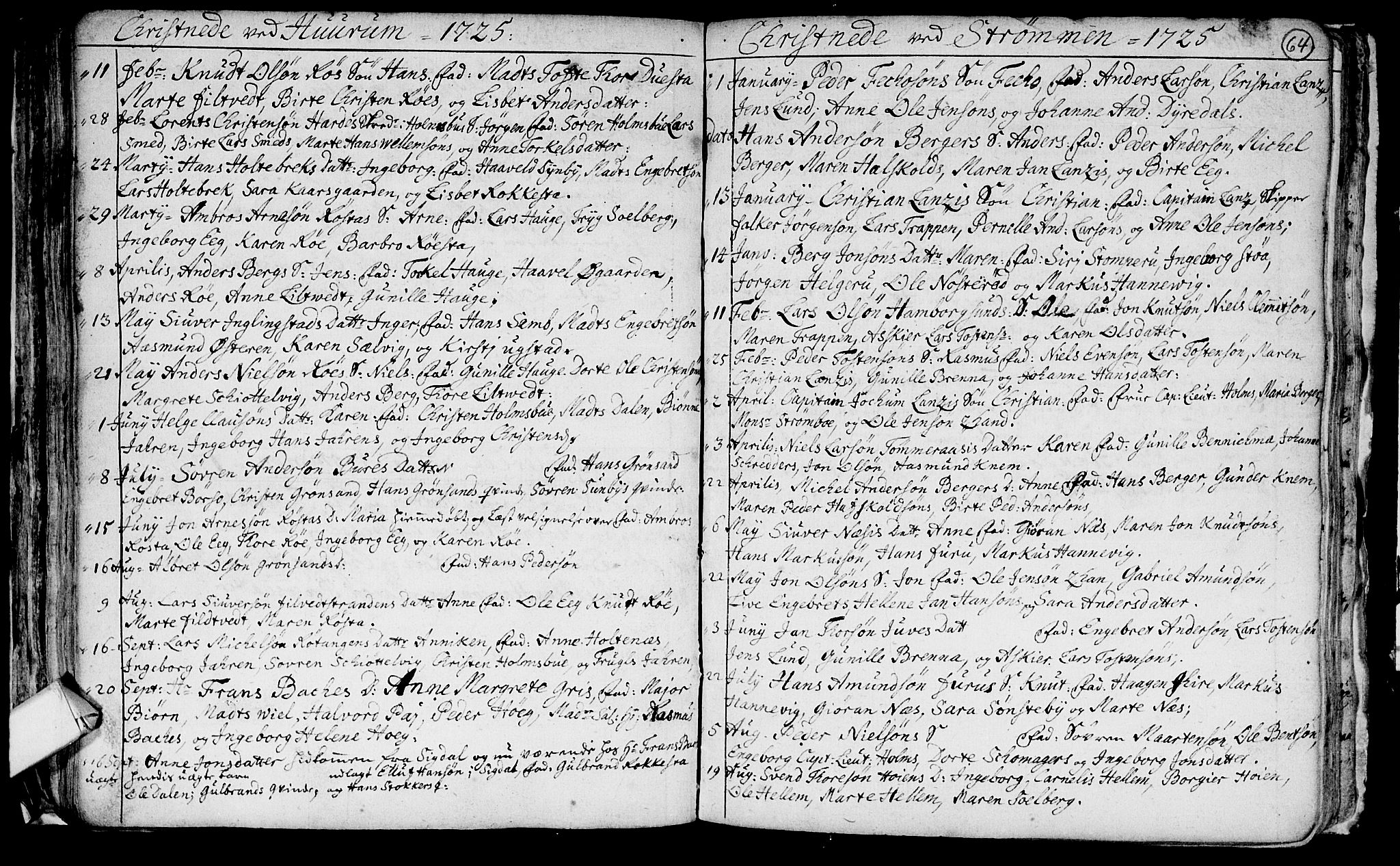 Hurum kirkebøker, AV/SAKO-A-229/F/Fa/L0001: Parish register (official) no. 1, 1715-1732, p. 64