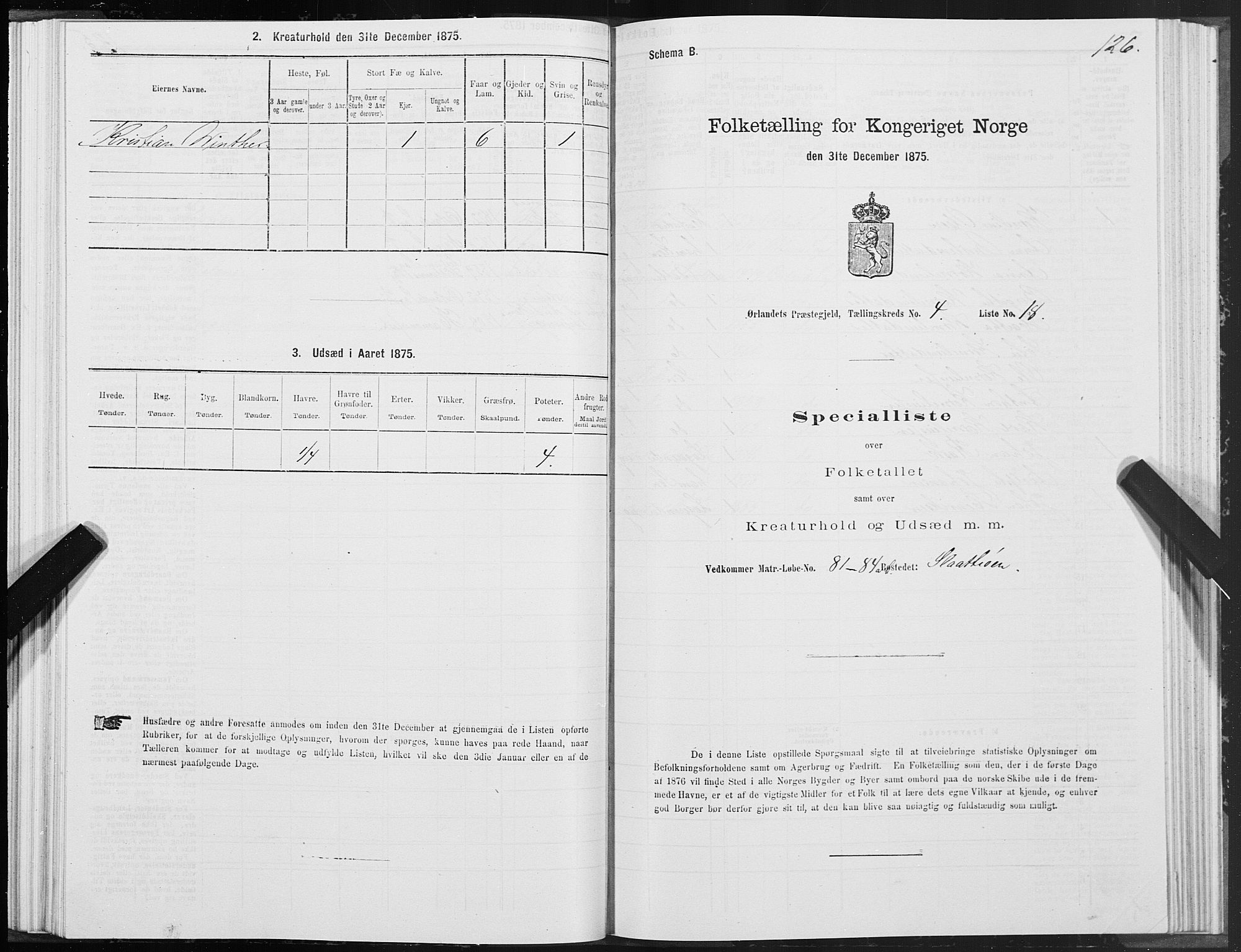 SAT, 1875 census for 1621P Ørland, 1875, p. 2126