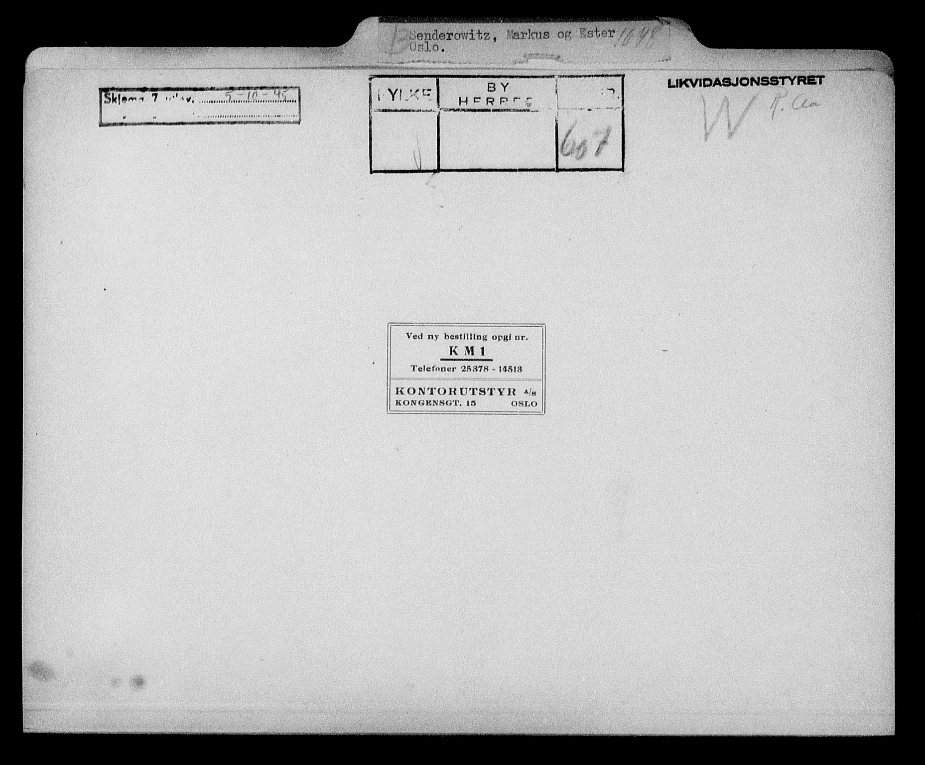Justisdepartementet, Tilbakeføringskontoret for inndratte formuer, AV/RA-S-1564/H/Hc/Hcc/L0981: --, 1945-1947, p. 433