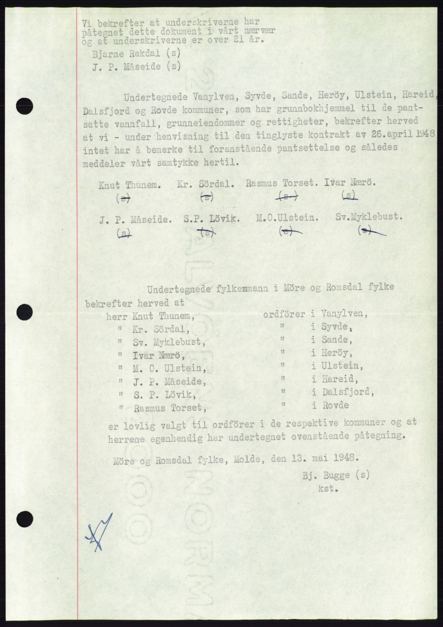 Søre Sunnmøre sorenskriveri, AV/SAT-A-4122/1/2/2C/L0116: Mortgage book no. 4B, 1948-1949, Diary no: : 826/1948