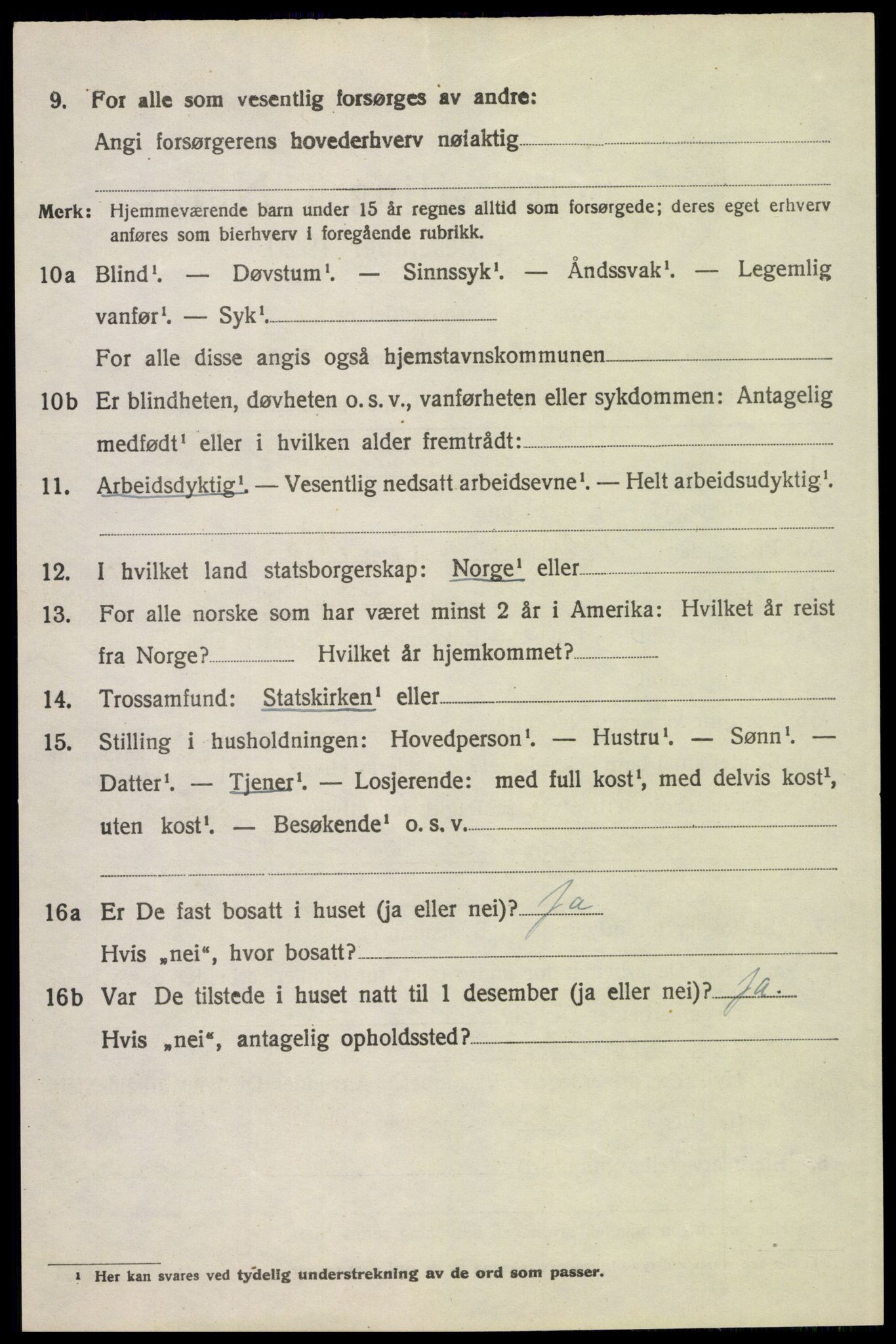 SAH, 1920 census for Tynset, 1920, p. 6551