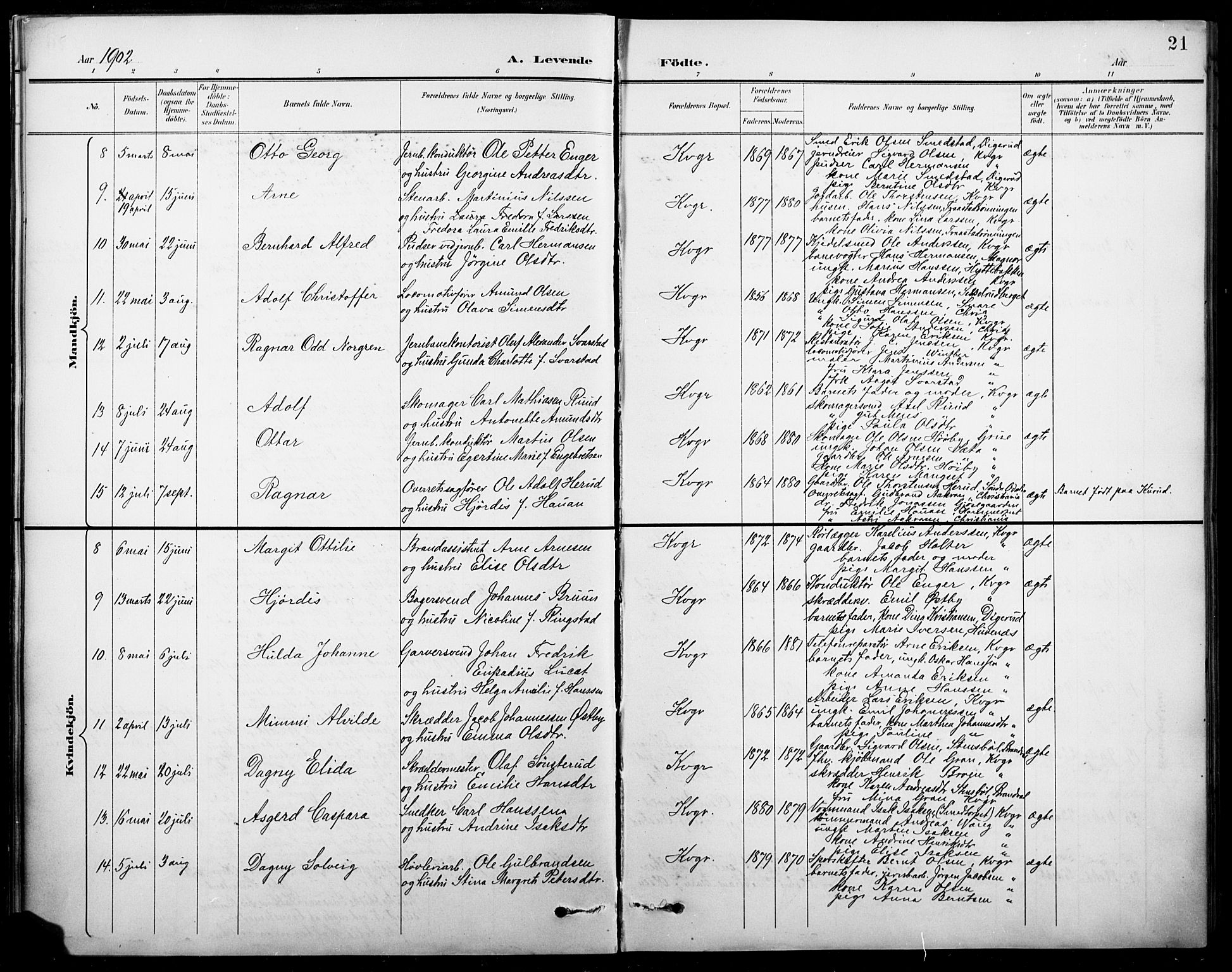 Vinger prestekontor, AV/SAH-PREST-024/H/Ha/Hab/L0005: Parish register (copy) no. 5, 1895-1920, p. 21