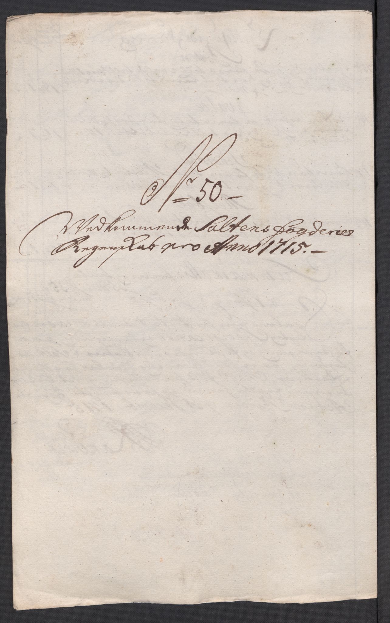Rentekammeret inntil 1814, Reviderte regnskaper, Fogderegnskap, AV/RA-EA-4092/R66/L4585: Fogderegnskap Salten, 1715, p. 320