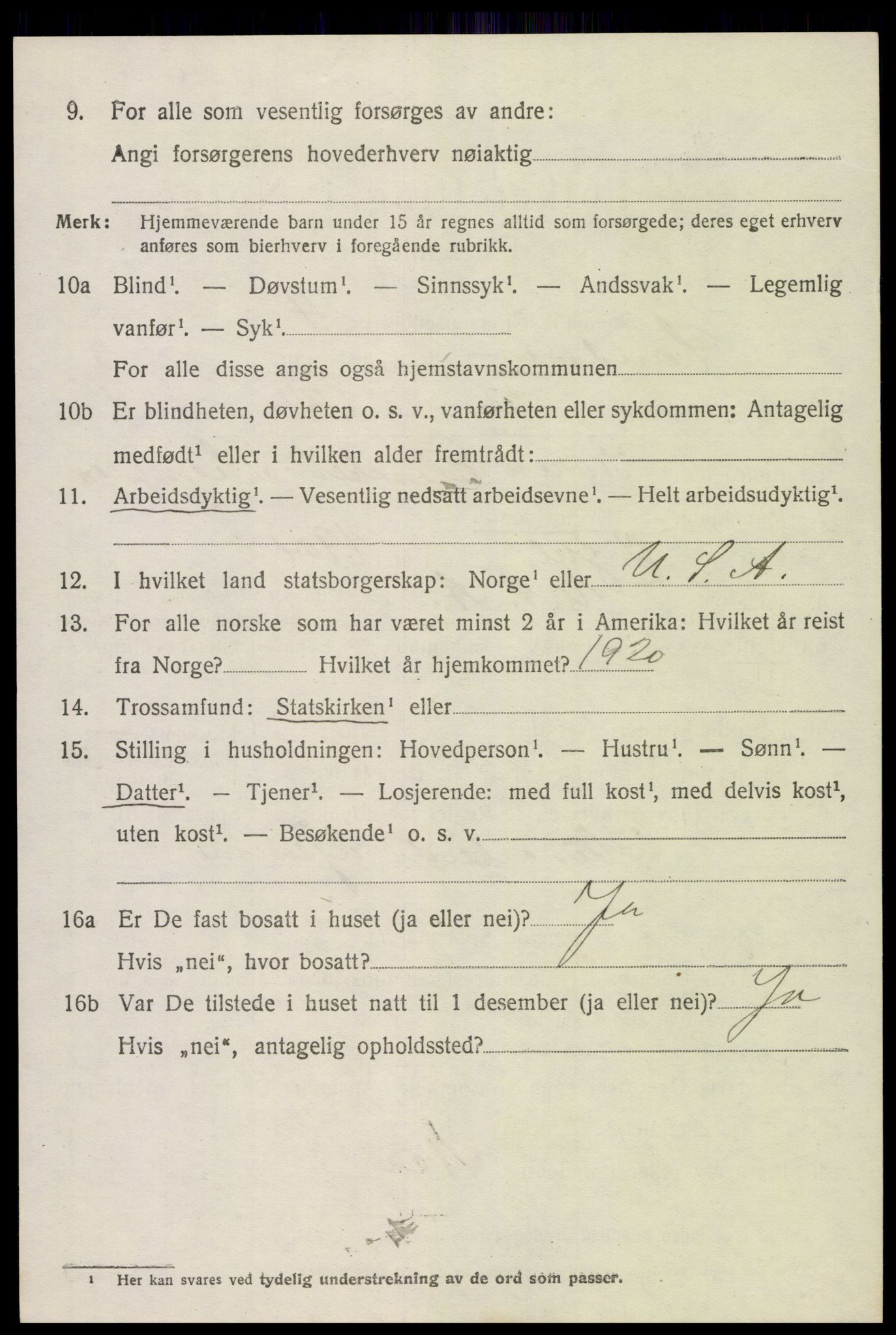 SAK, 1920 census for Landvik, 1920, p. 3439