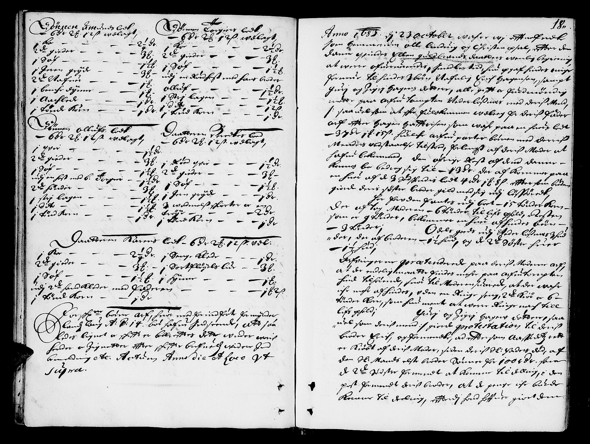 Sorenskriverier i Gudbrandsdalen, AV/SAH-TING-036/J/Ja/Jab/L0001: Skifteprotokoll - Sør-Gudbrandsdal, 1682-1721, p. 17b-18a