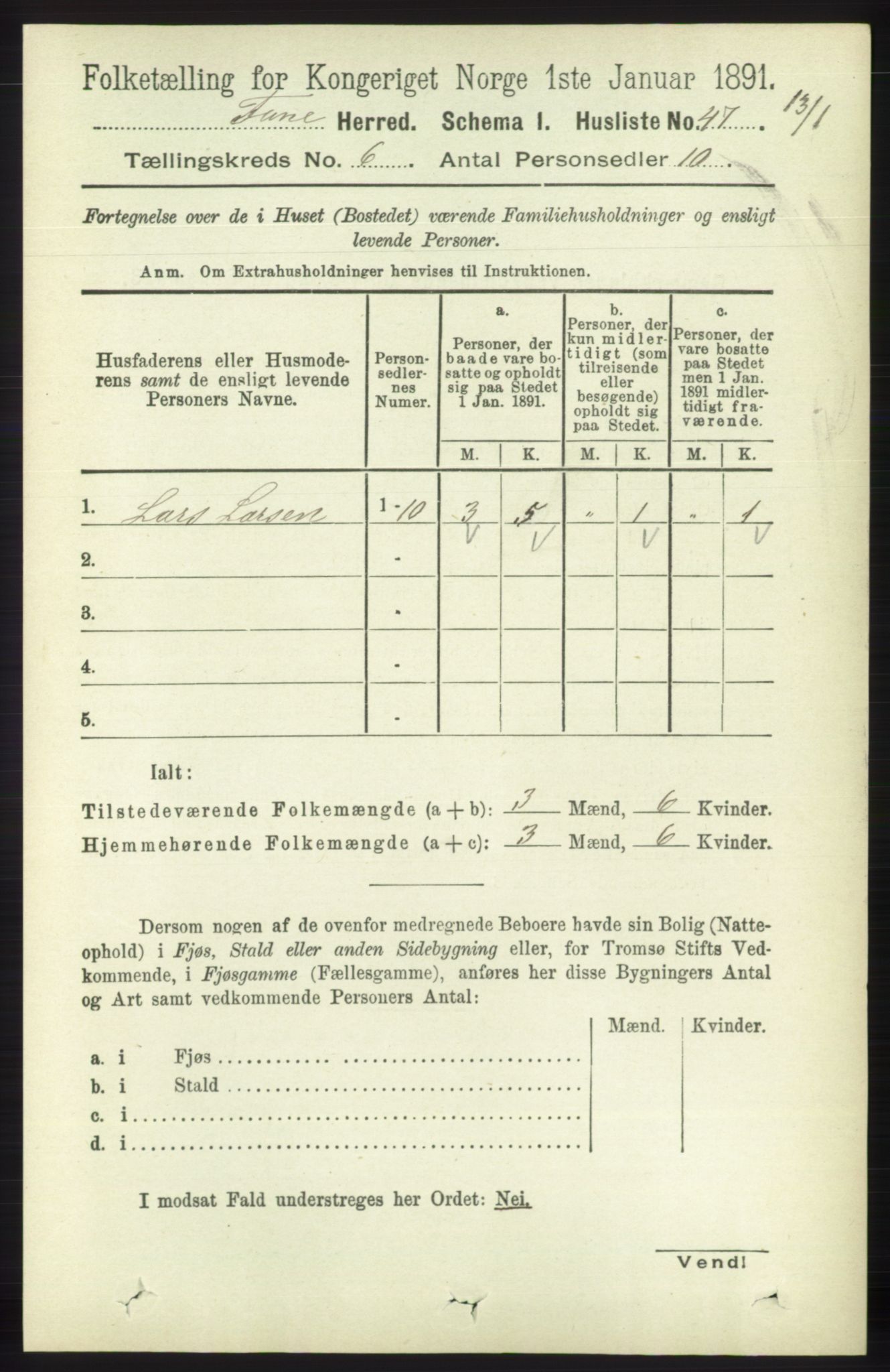 RA, 1891 census for 1249 Fana, 1891, p. 2556