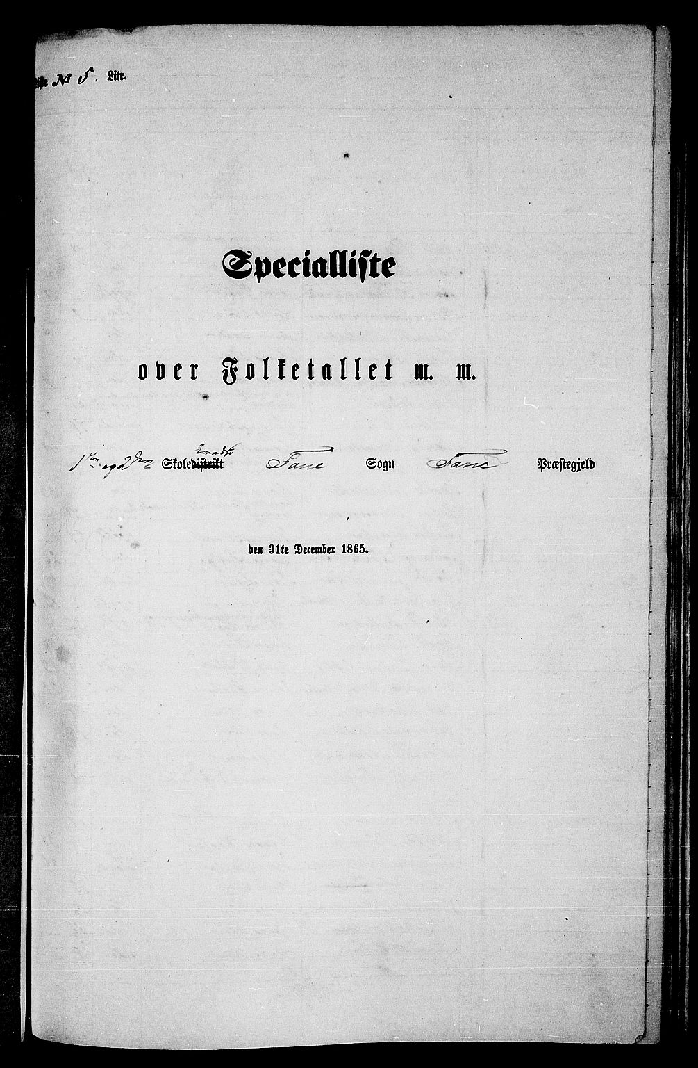 RA, 1865 census for Fana, 1865, p. 74