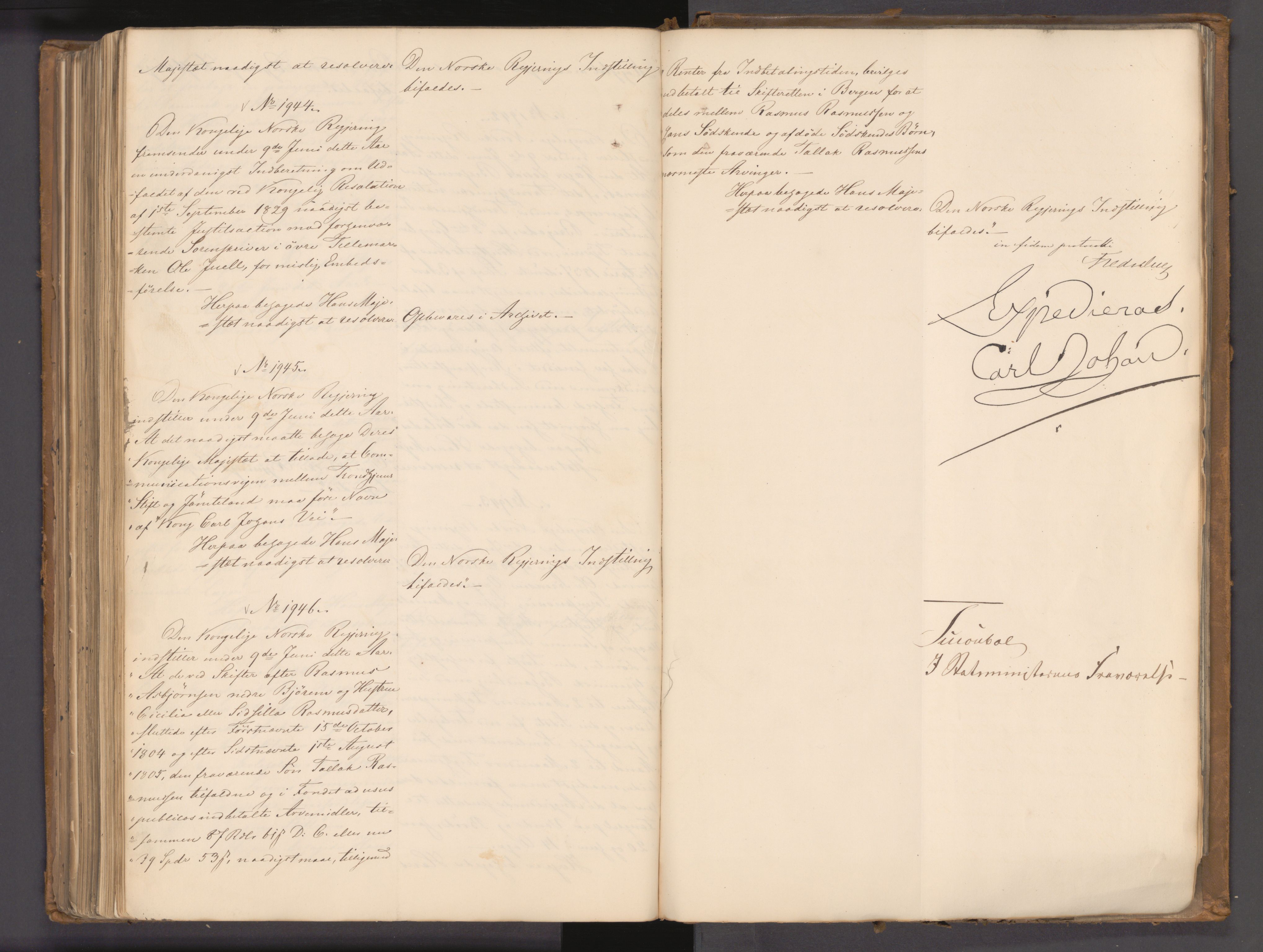 Statsrådssekretariatet, AV/RA-S-1001/A/Ab/L0044: Kgl. res. nr. 1193-1948, 1. halvår, 1837