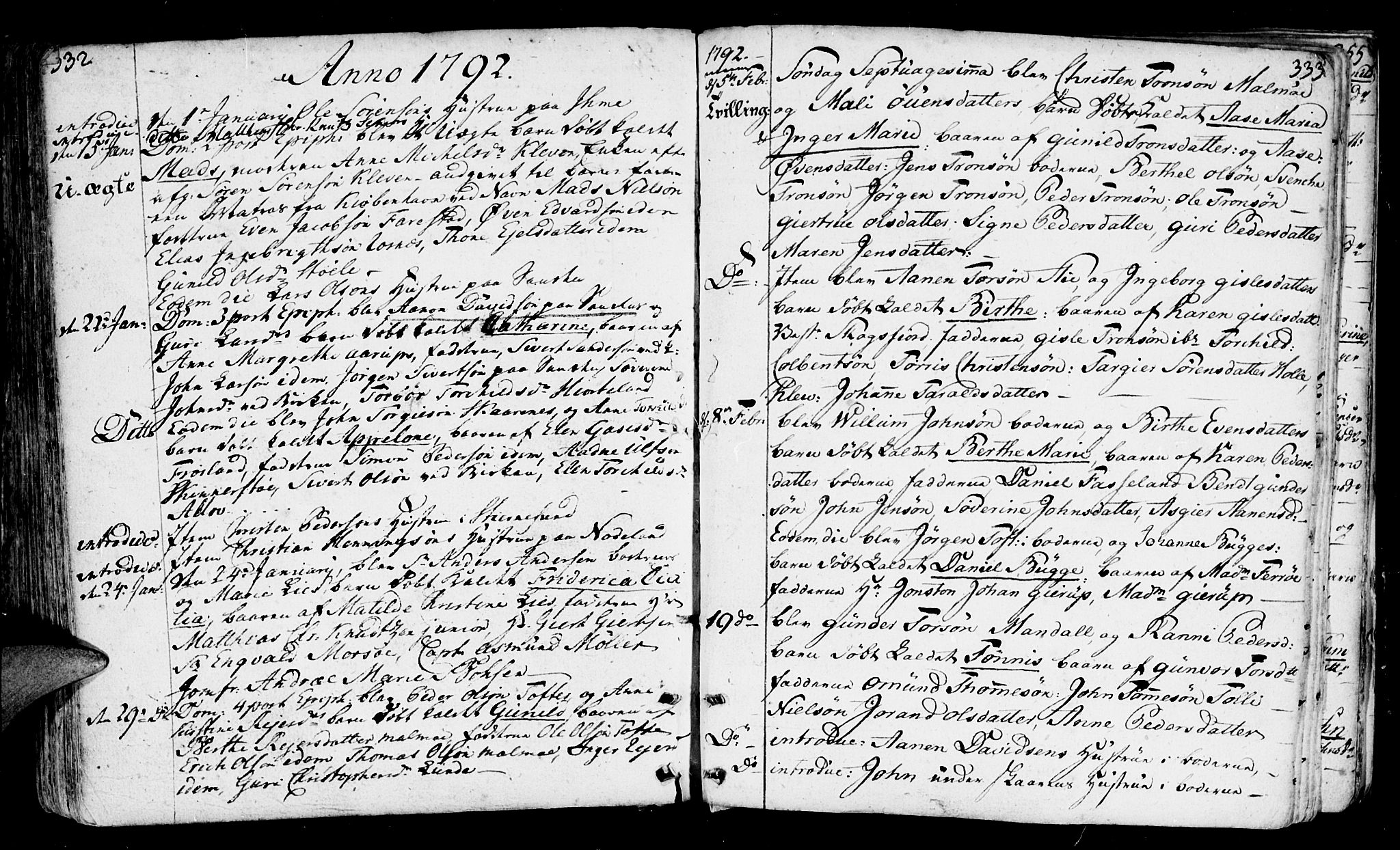 Mandal sokneprestkontor, AV/SAK-1111-0030/F/Fa/Faa/L0003: Parish register (official) no. A 3, 1748-1794, p. 332-333