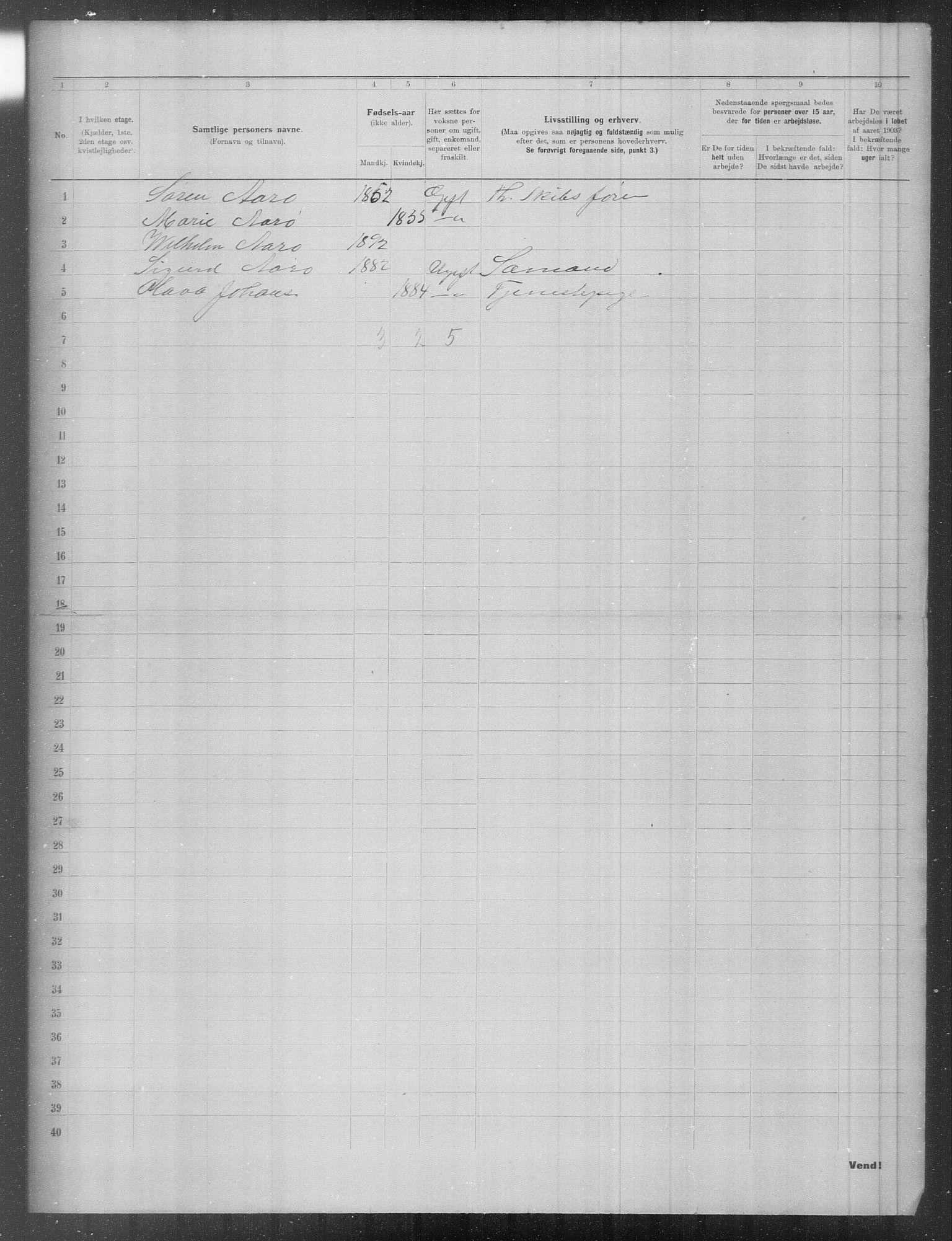 OBA, Municipal Census 1903 for Kristiania, 1903, p. 10852