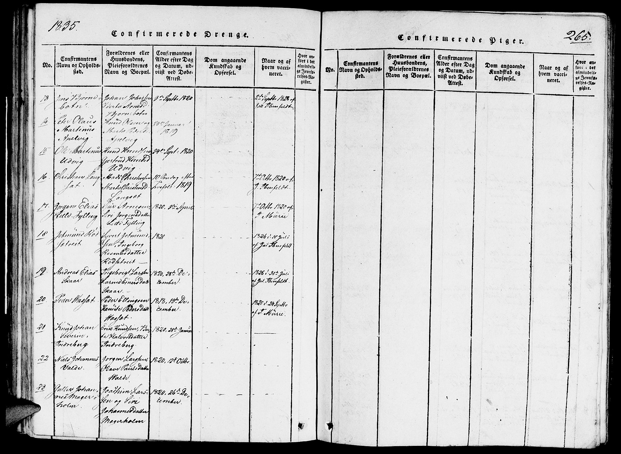 Ministerialprotokoller, klokkerbøker og fødselsregistre - Møre og Romsdal, AV/SAT-A-1454/524/L0351: Parish register (official) no. 524A03, 1816-1838, p. 265