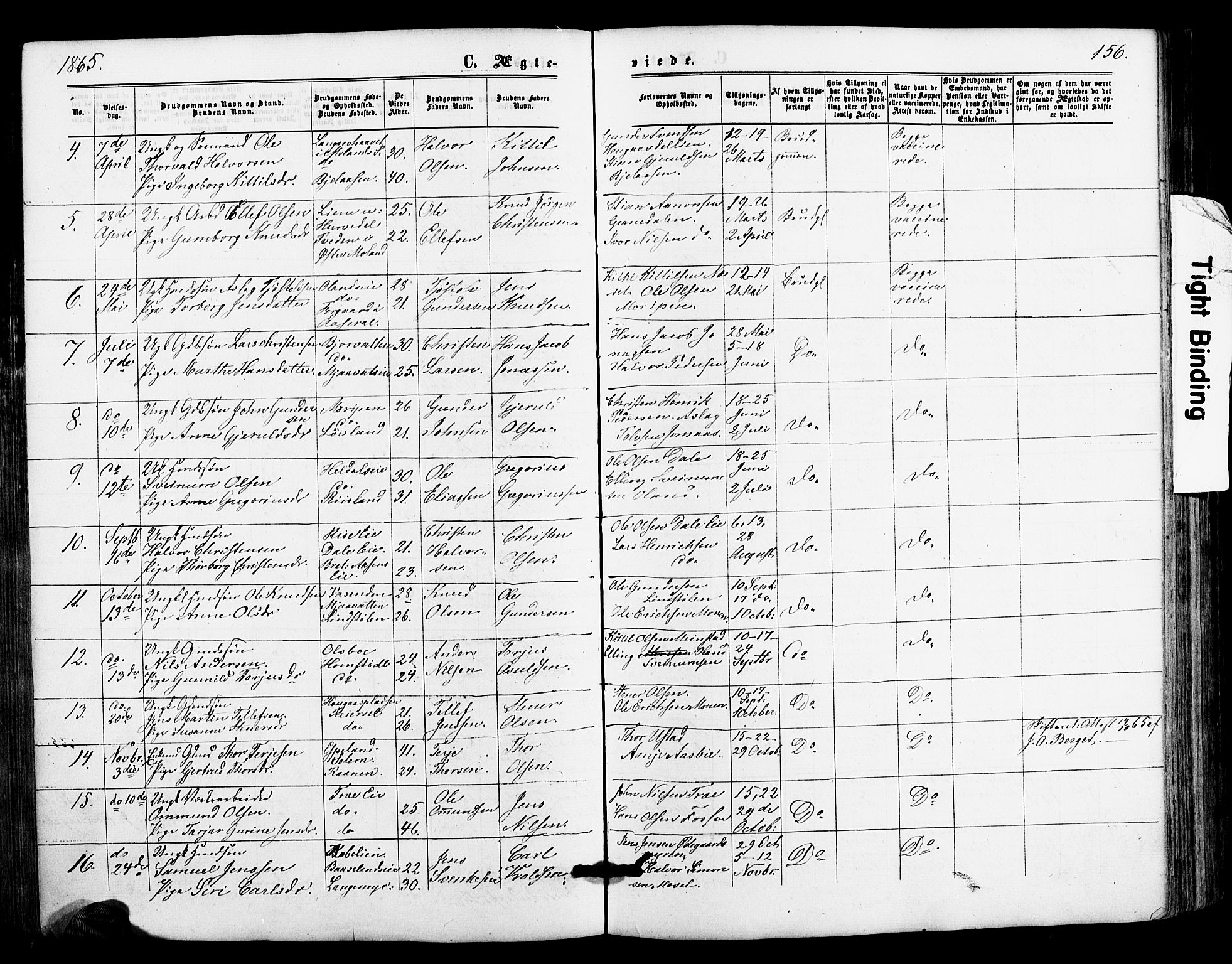 Froland sokneprestkontor, AV/SAK-1111-0013/F/Fa/L0003: Parish register (official) no. A 3, 1864-1881, p. 156