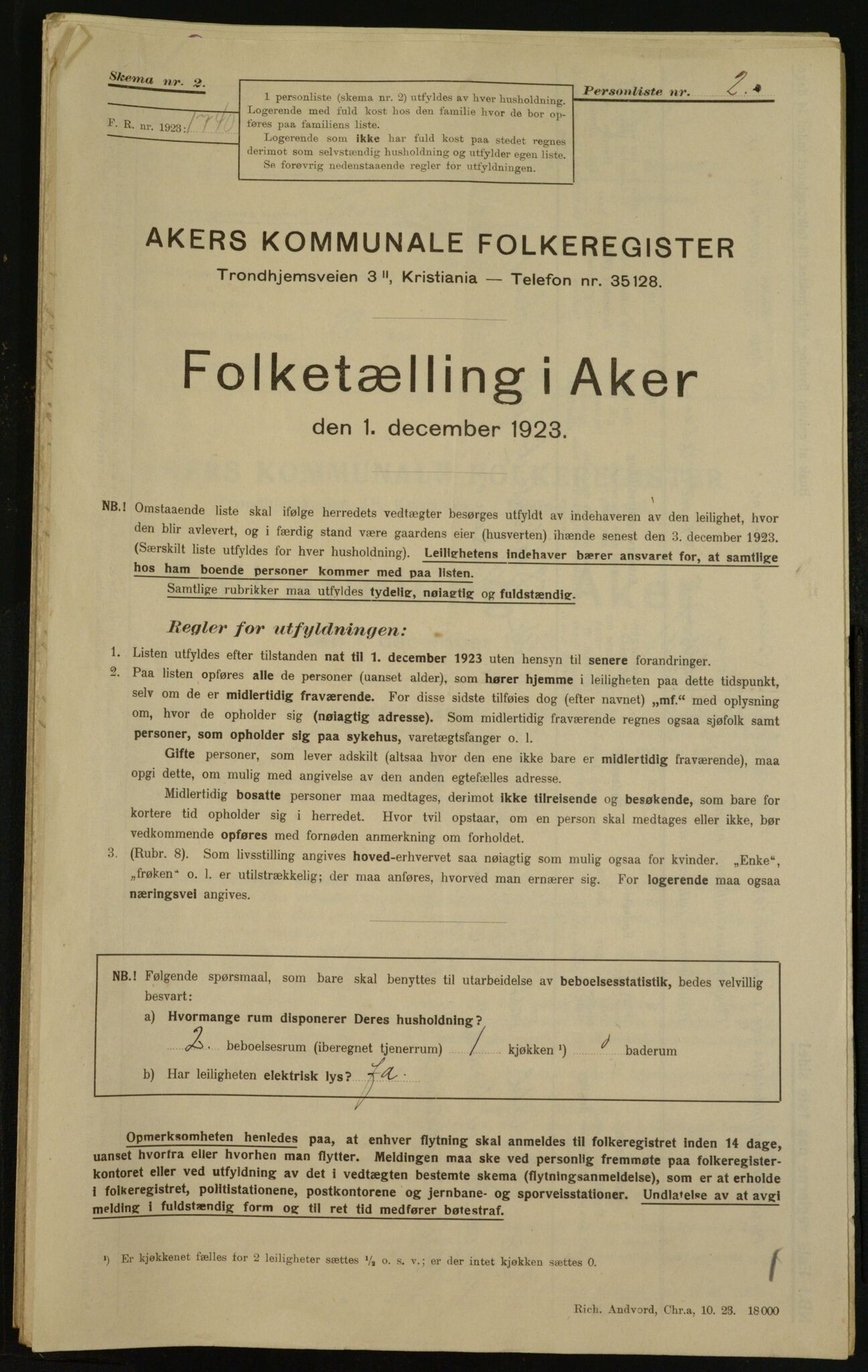 , Municipal Census 1923 for Aker, 1923, p. 33559