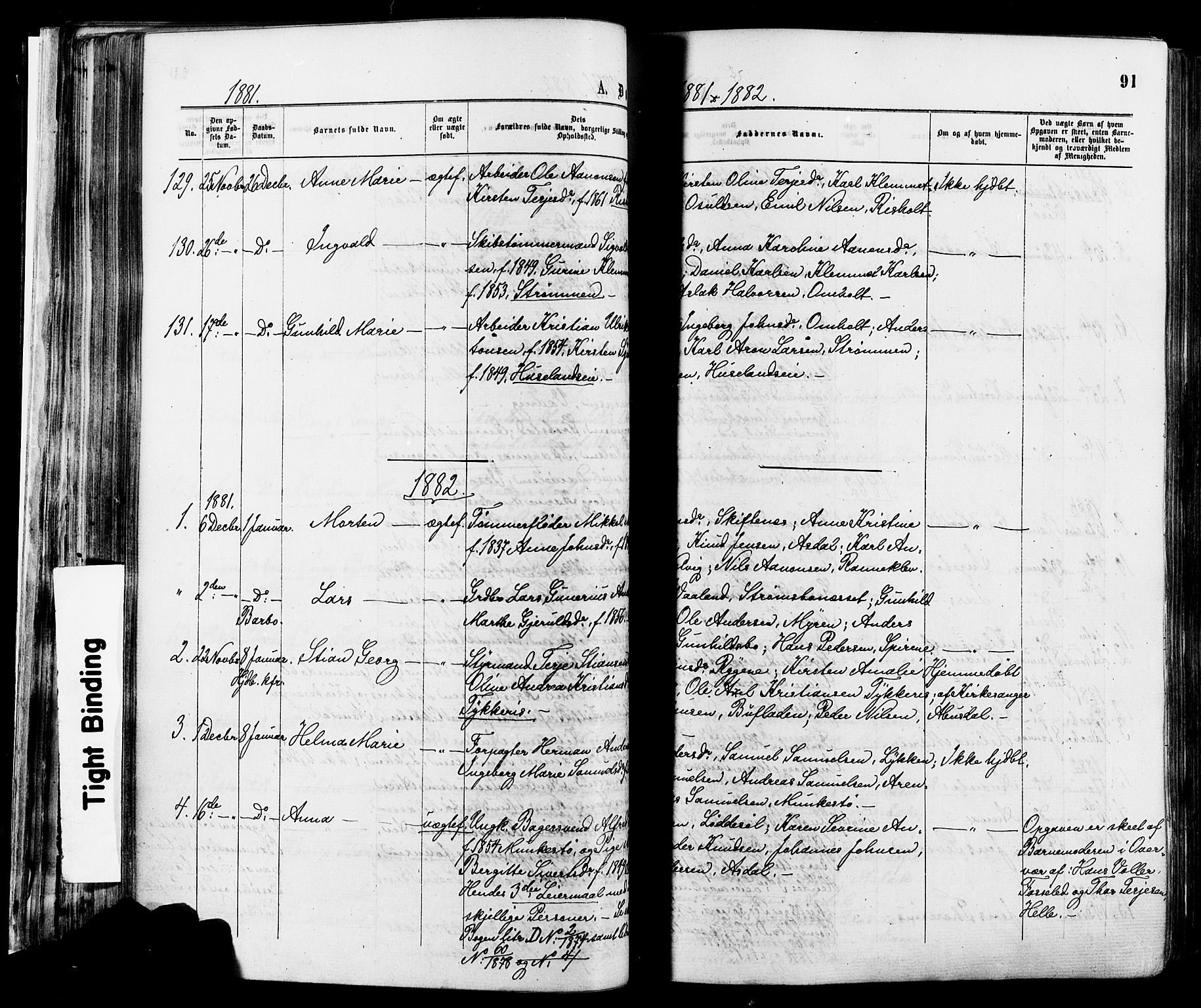 Øyestad sokneprestkontor, AV/SAK-1111-0049/F/Fa/L0016: Parish register (official) no. A 16, 1874-1886, p. 91