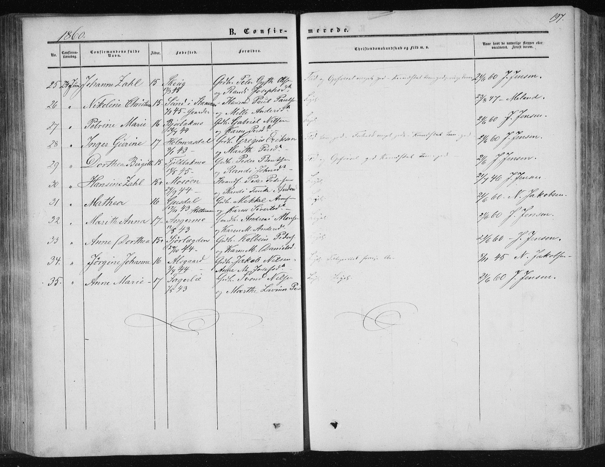Ministerialprotokoller, klokkerbøker og fødselsregistre - Nordland, SAT/A-1459/820/L0293: Parish register (official) no. 820A14, 1855-1865, p. 197