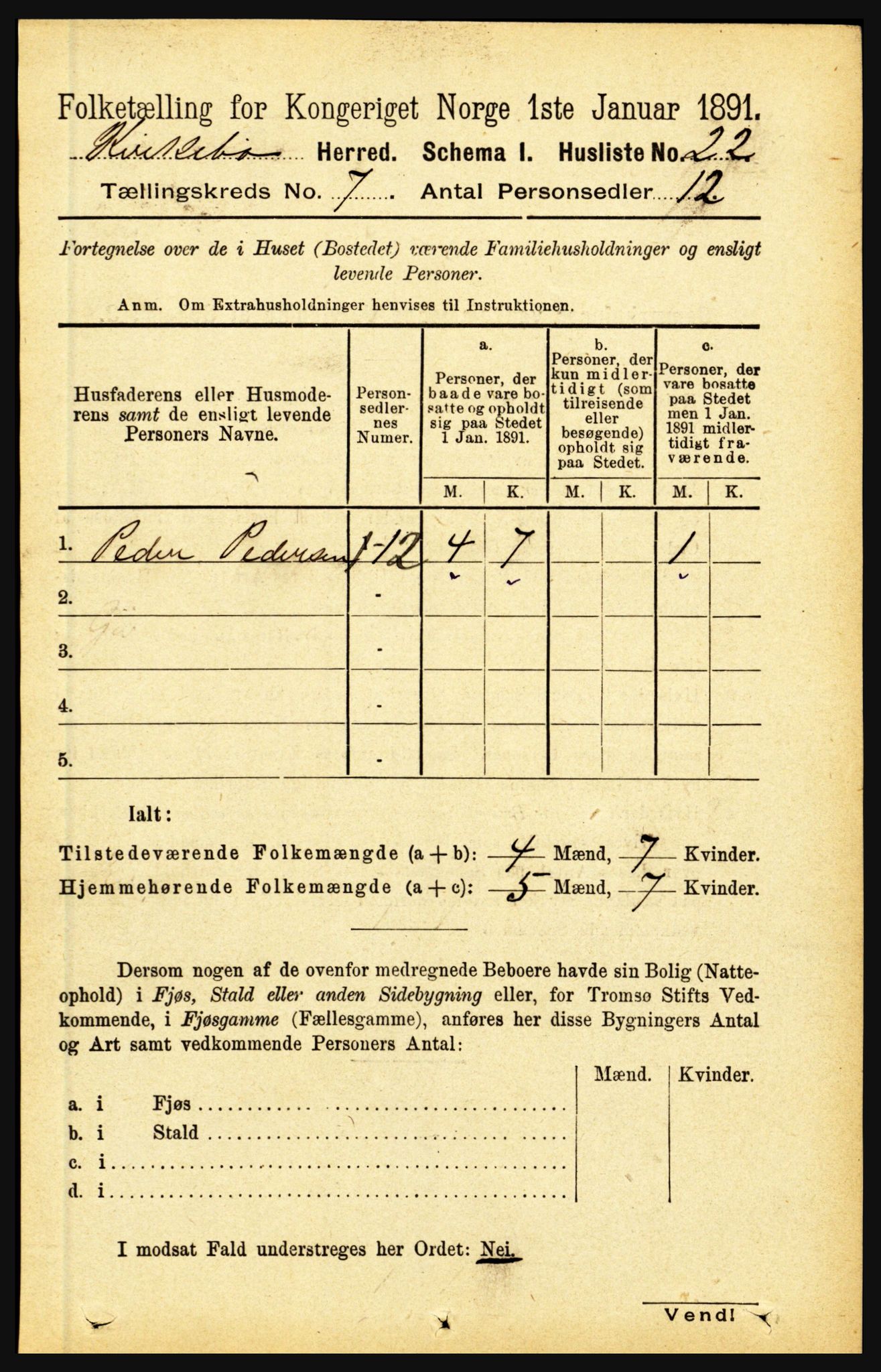 RA, 1891 census for 1416 Kyrkjebø, 1891, p. 1827