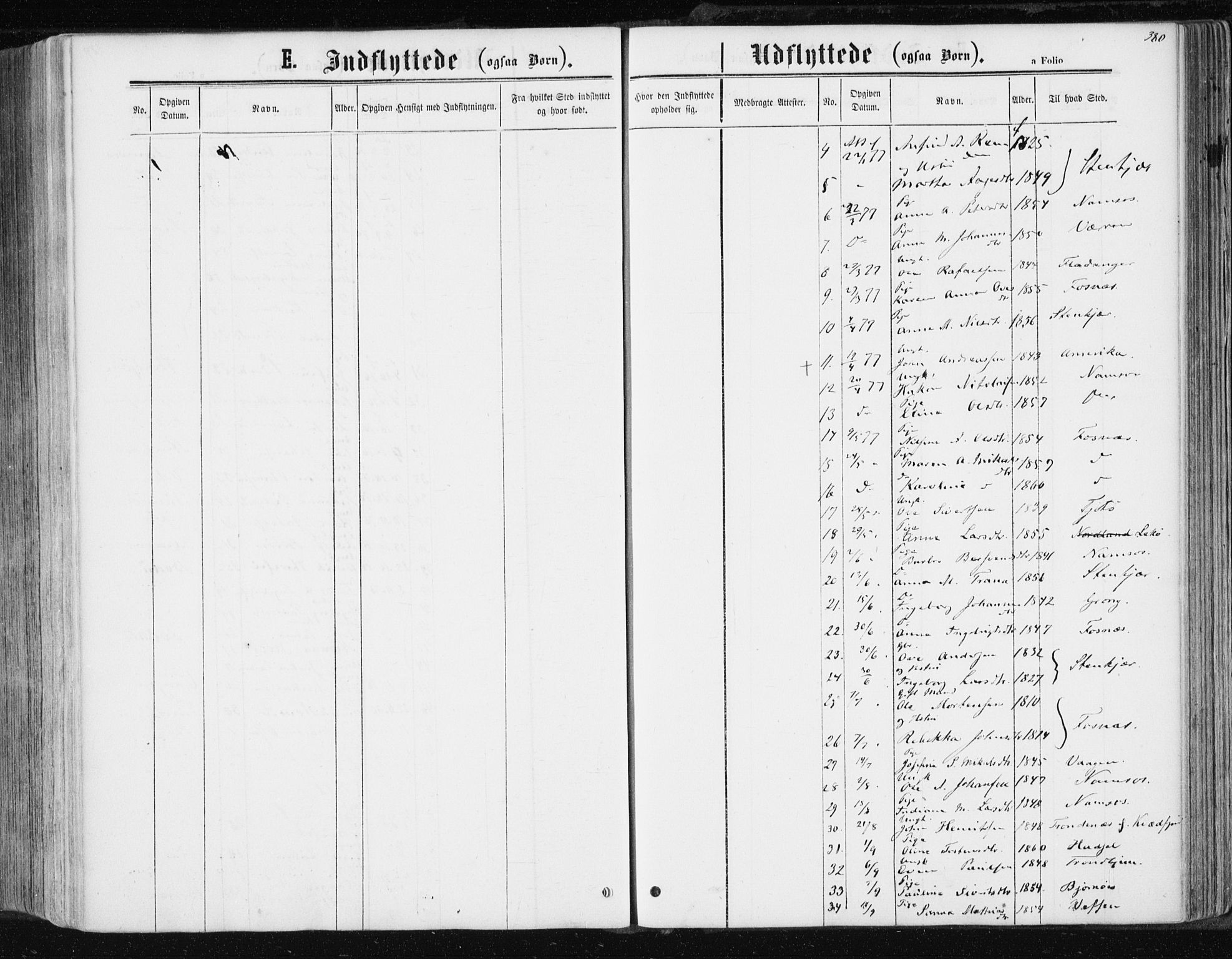 Ministerialprotokoller, klokkerbøker og fødselsregistre - Nord-Trøndelag, AV/SAT-A-1458/741/L0394: Parish register (official) no. 741A08, 1864-1877, p. 380