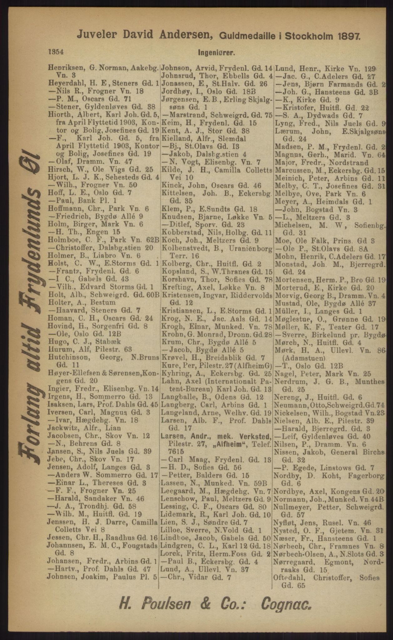 Kristiania/Oslo adressebok, PUBL/-, 1903, p. 1354