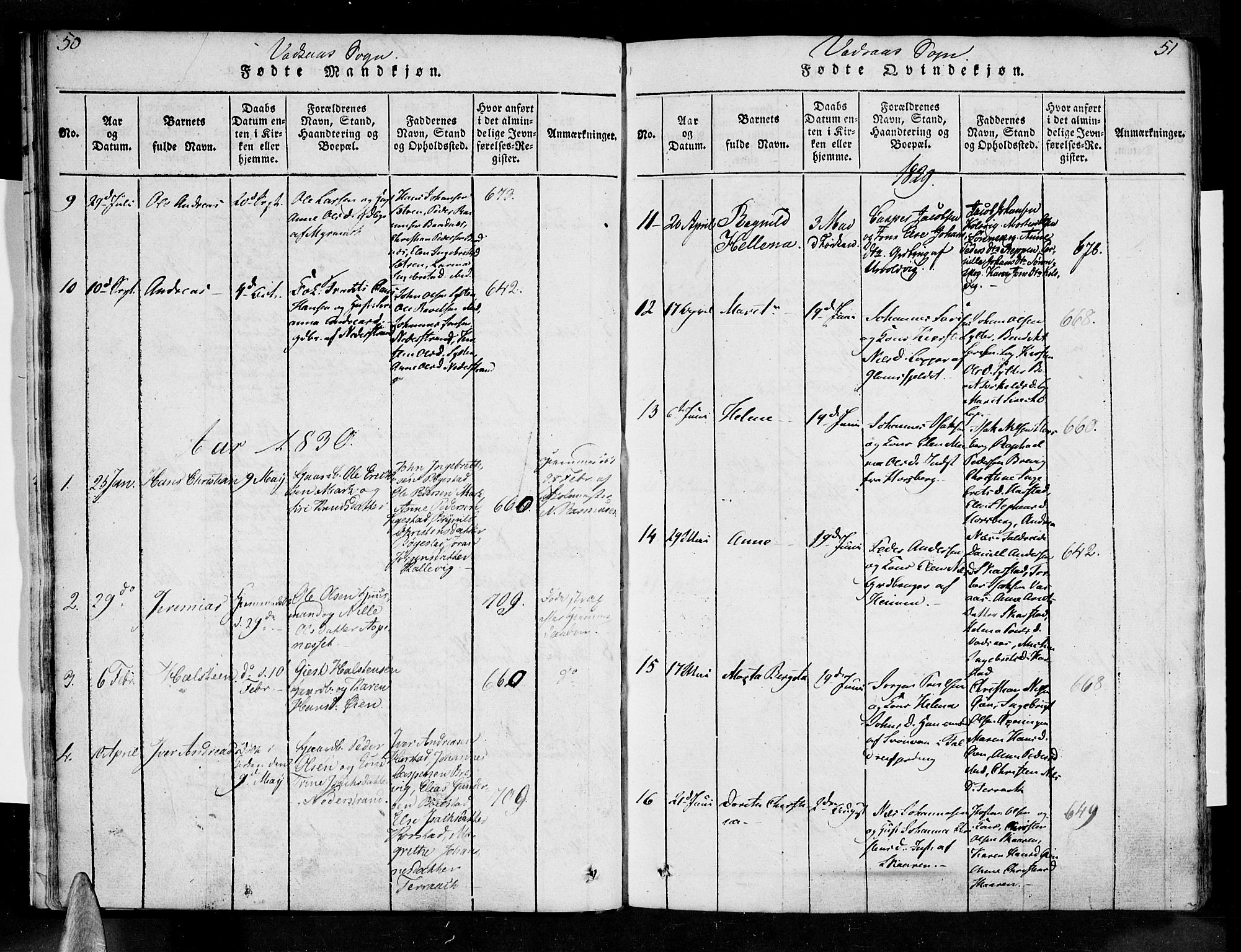 Ministerialprotokoller, klokkerbøker og fødselsregistre - Nordland, AV/SAT-A-1459/810/L0142: Parish register (official) no. 810A06 /1, 1819-1841, p. 50-51