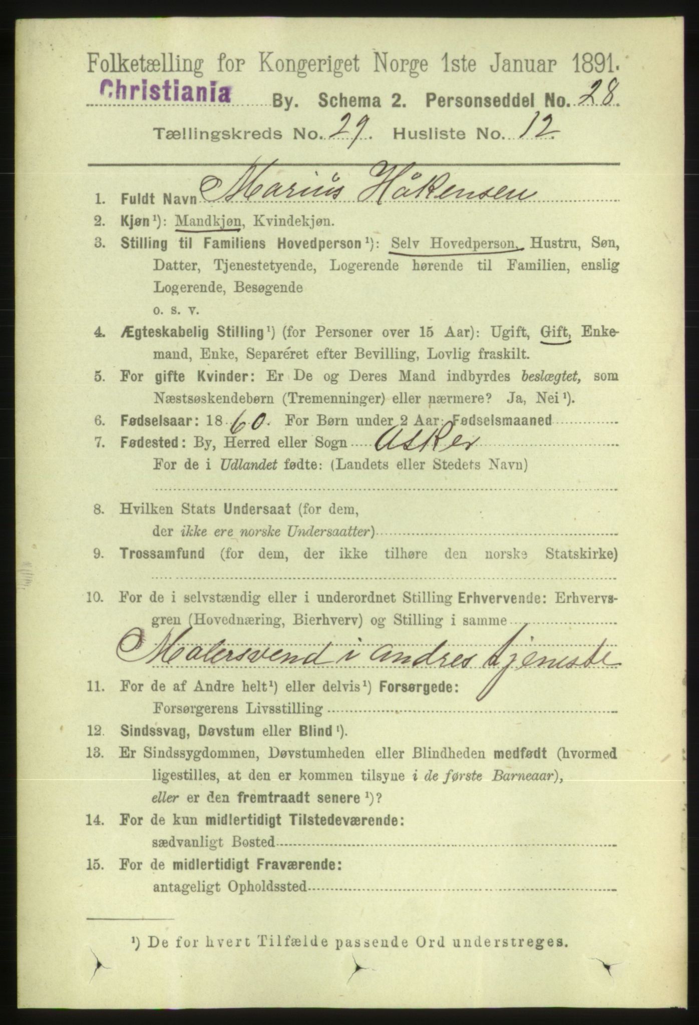 RA, 1891 census for 0301 Kristiania, 1891, p. 15214