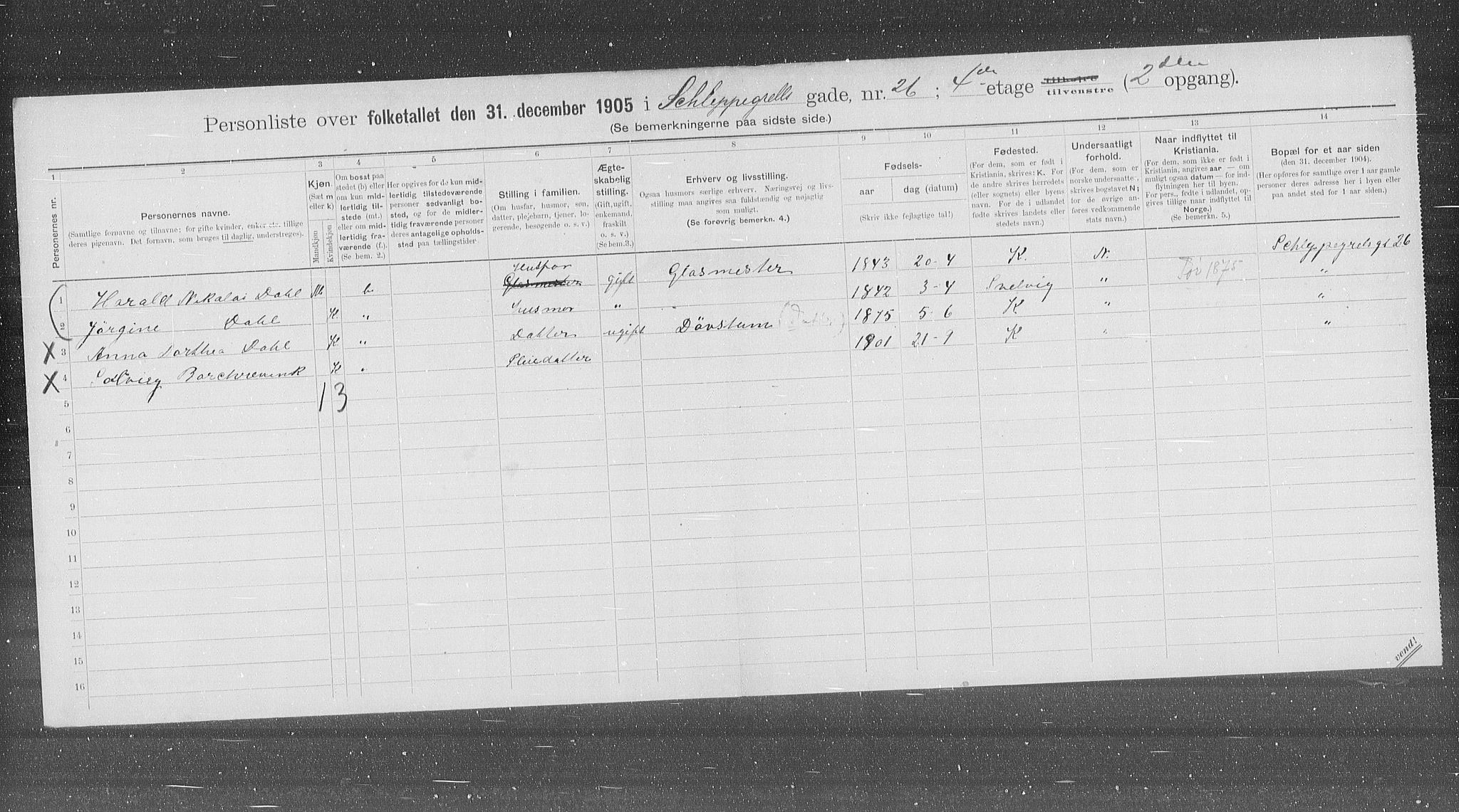 OBA, Municipal Census 1905 for Kristiania, 1905, p. 46920