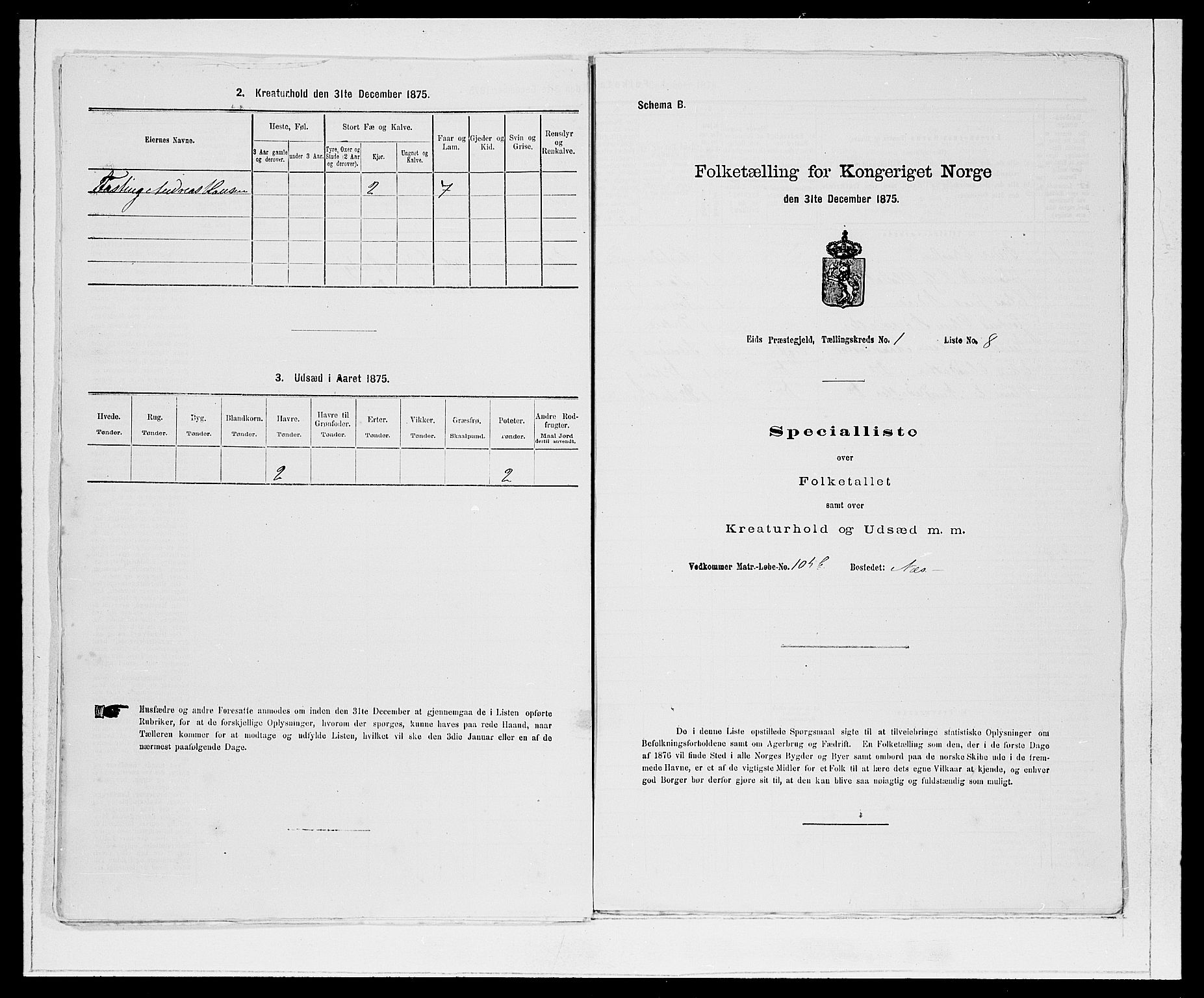 SAB, 1875 Census for 1443P Eid, 1875, p. 39