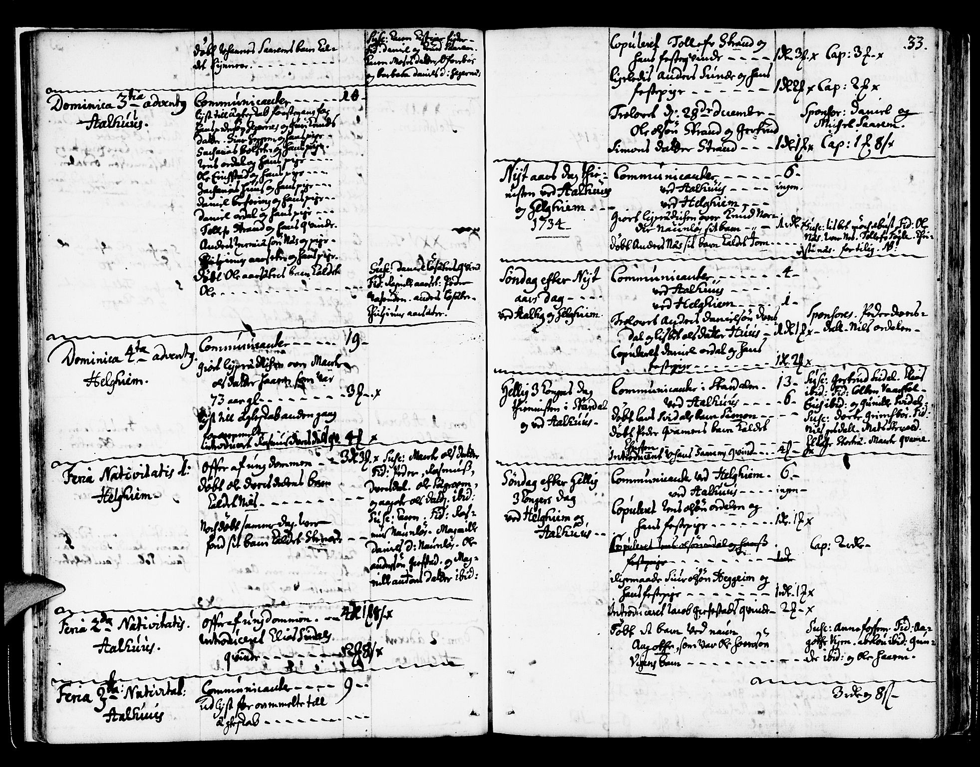Jølster sokneprestembete, SAB/A-80701/H/Haa/Haaa/L0002: Parish register (official) no. A 2, 1731-1749, p. 32-33