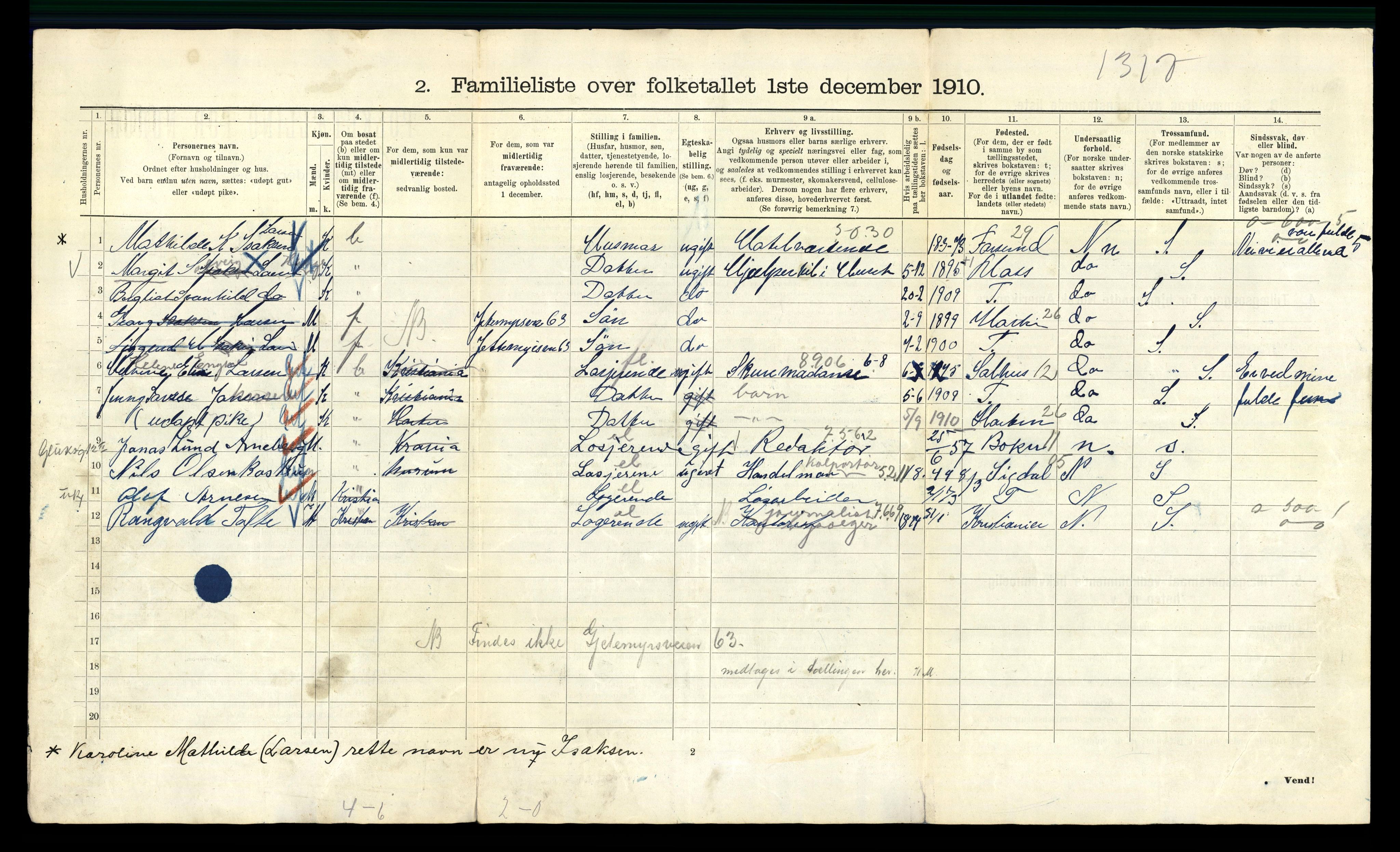 RA, 1910 census for Kristiania, 1910, p. 47104