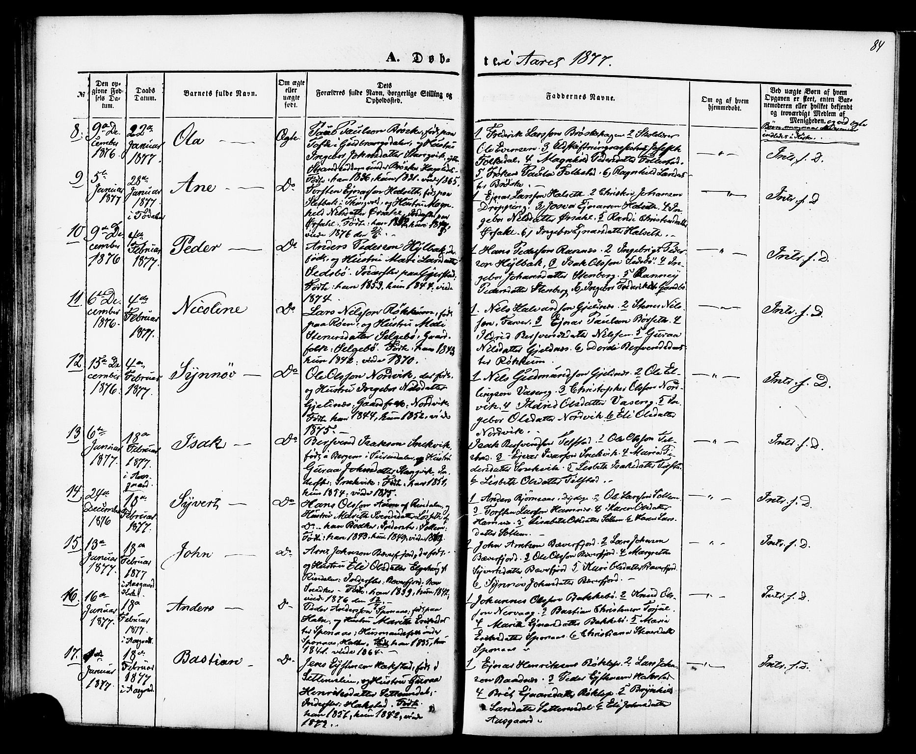 Ministerialprotokoller, klokkerbøker og fødselsregistre - Møre og Romsdal, AV/SAT-A-1454/592/L1027: Parish register (official) no. 592A05, 1865-1878, p. 84