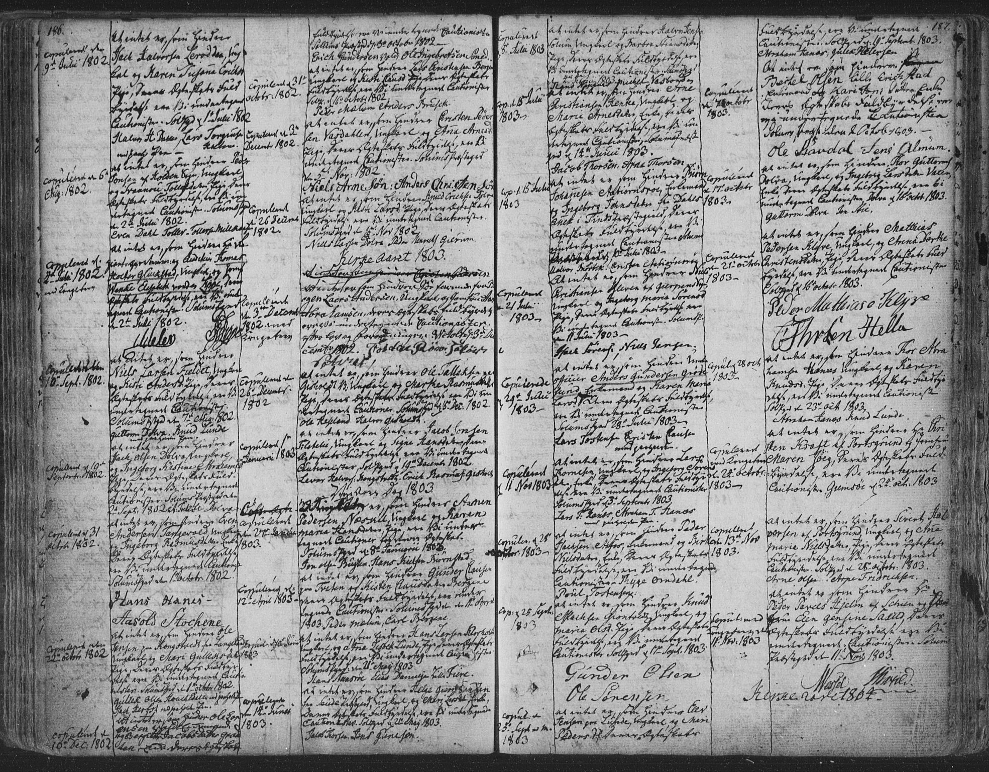 Solum kirkebøker, AV/SAKO-A-306/F/Fa/L0003: Parish register (official) no. I 3, 1761-1814, p. 186-187